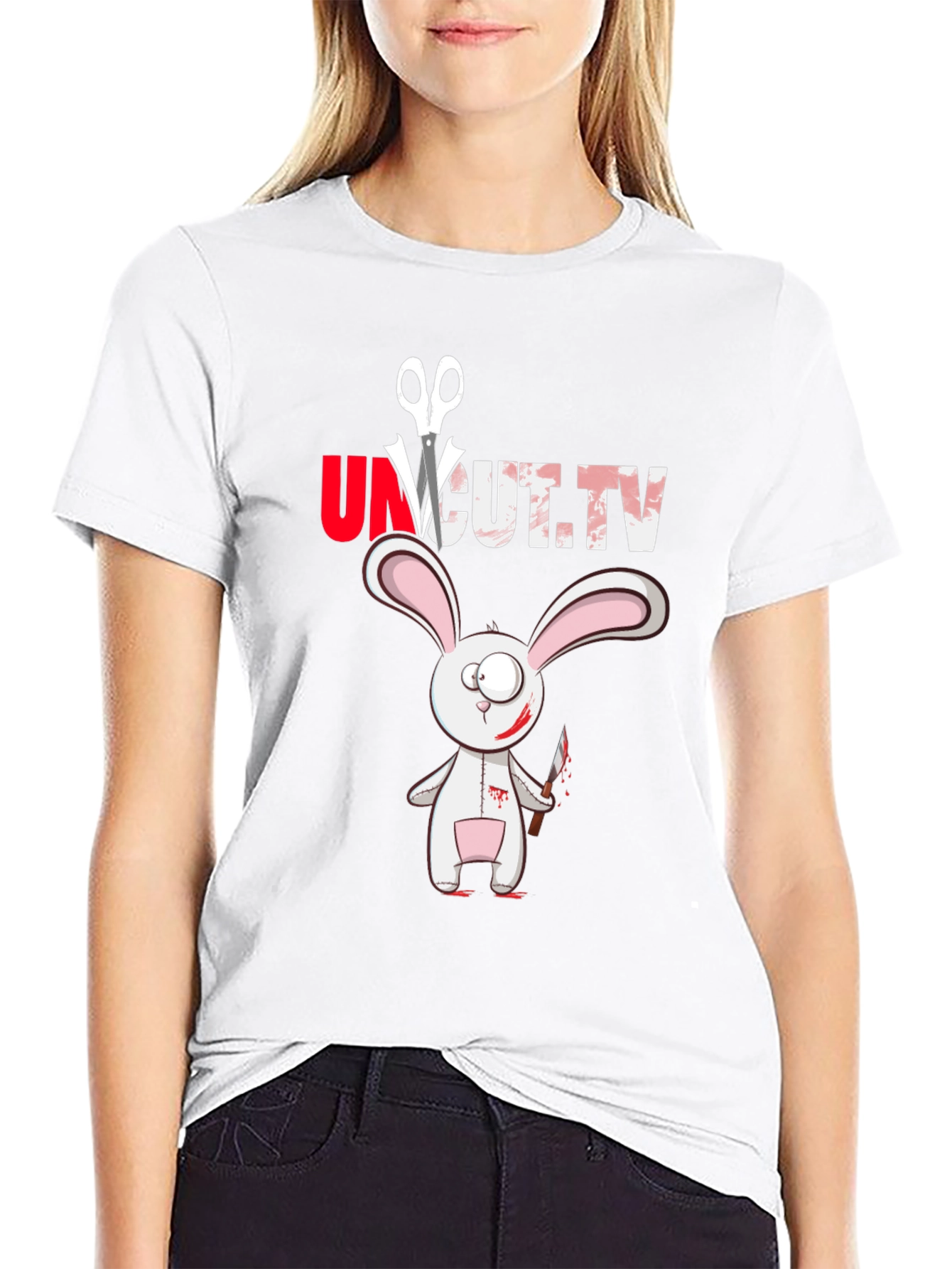 Uncut TV Creepy Bunny T-Shirt
