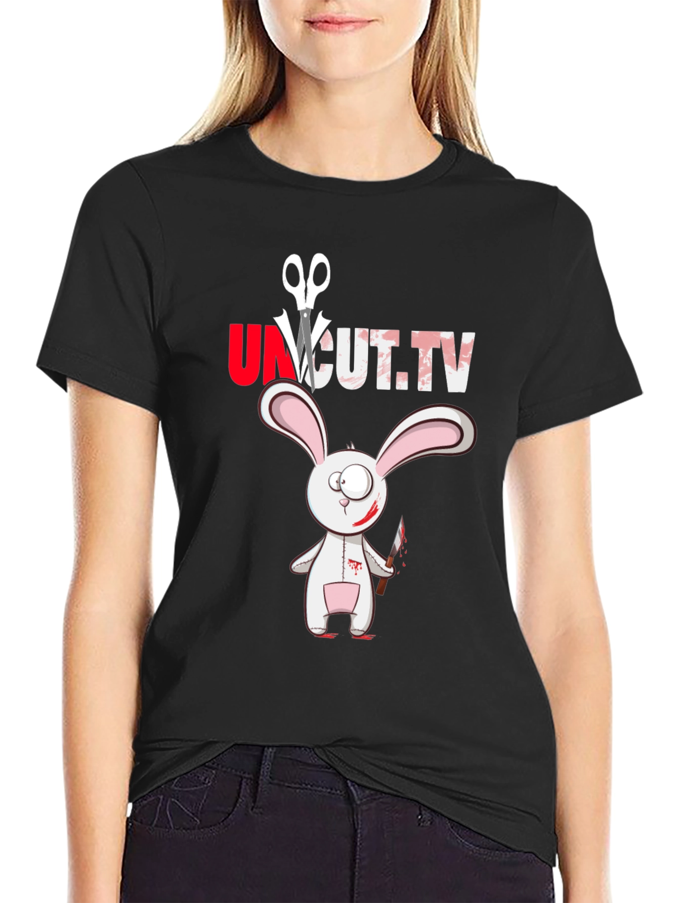Uncut TV Creepy Bunny T-Shirt