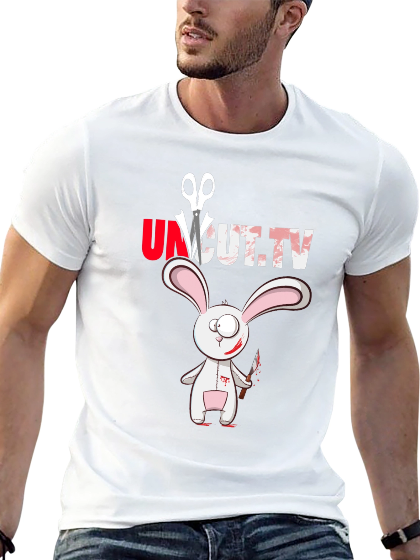 Uncut TV Creepy Bunny T-Shirt