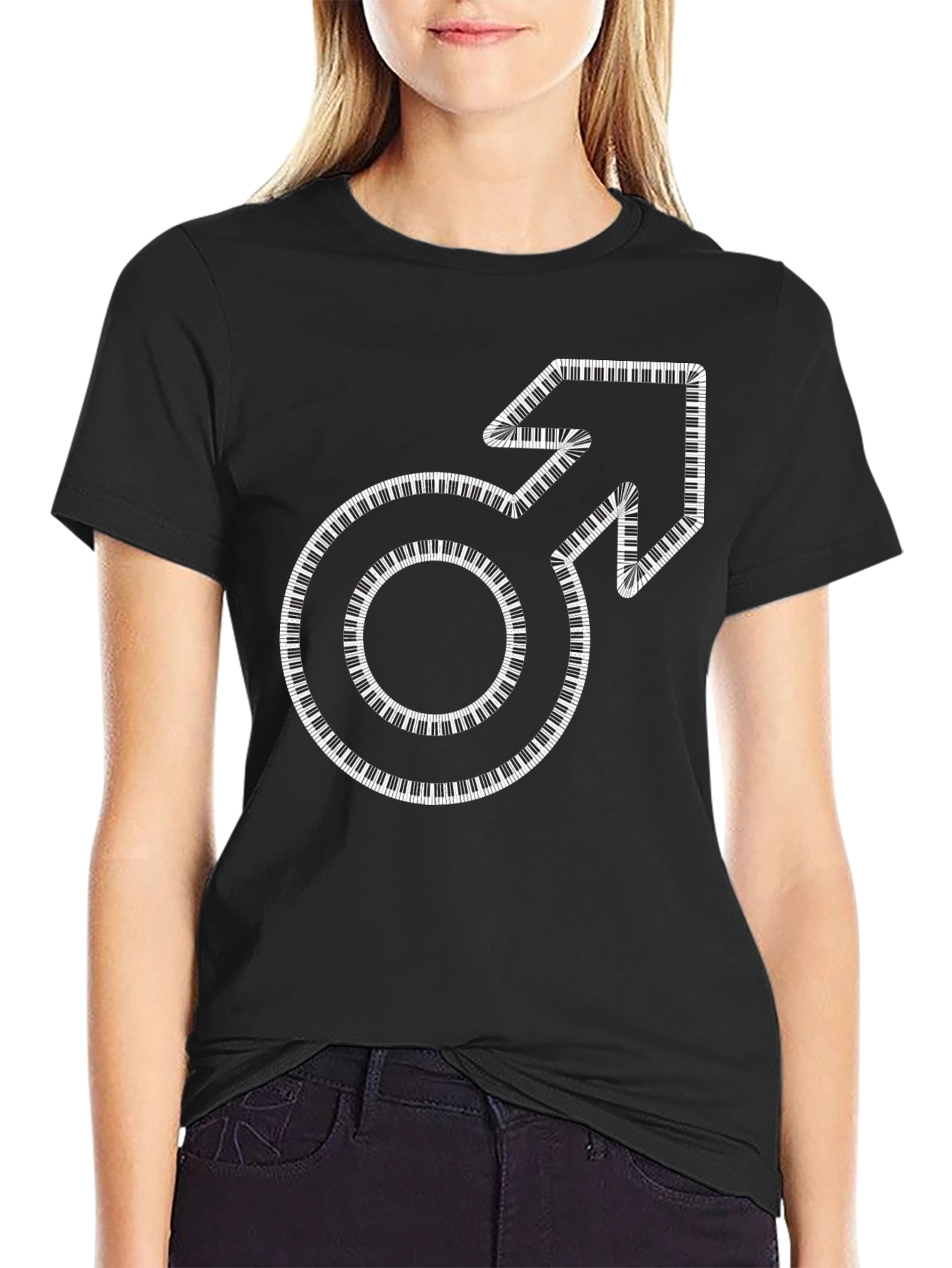 Piano Key Male Symbol T-Shirt - Music Lover Tee