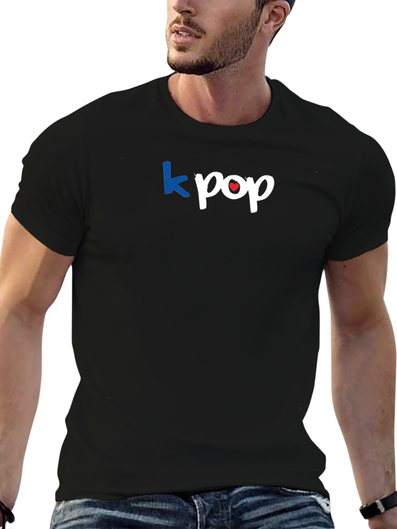 Kpop Graphic Tee - Stylish Black T-Shirt