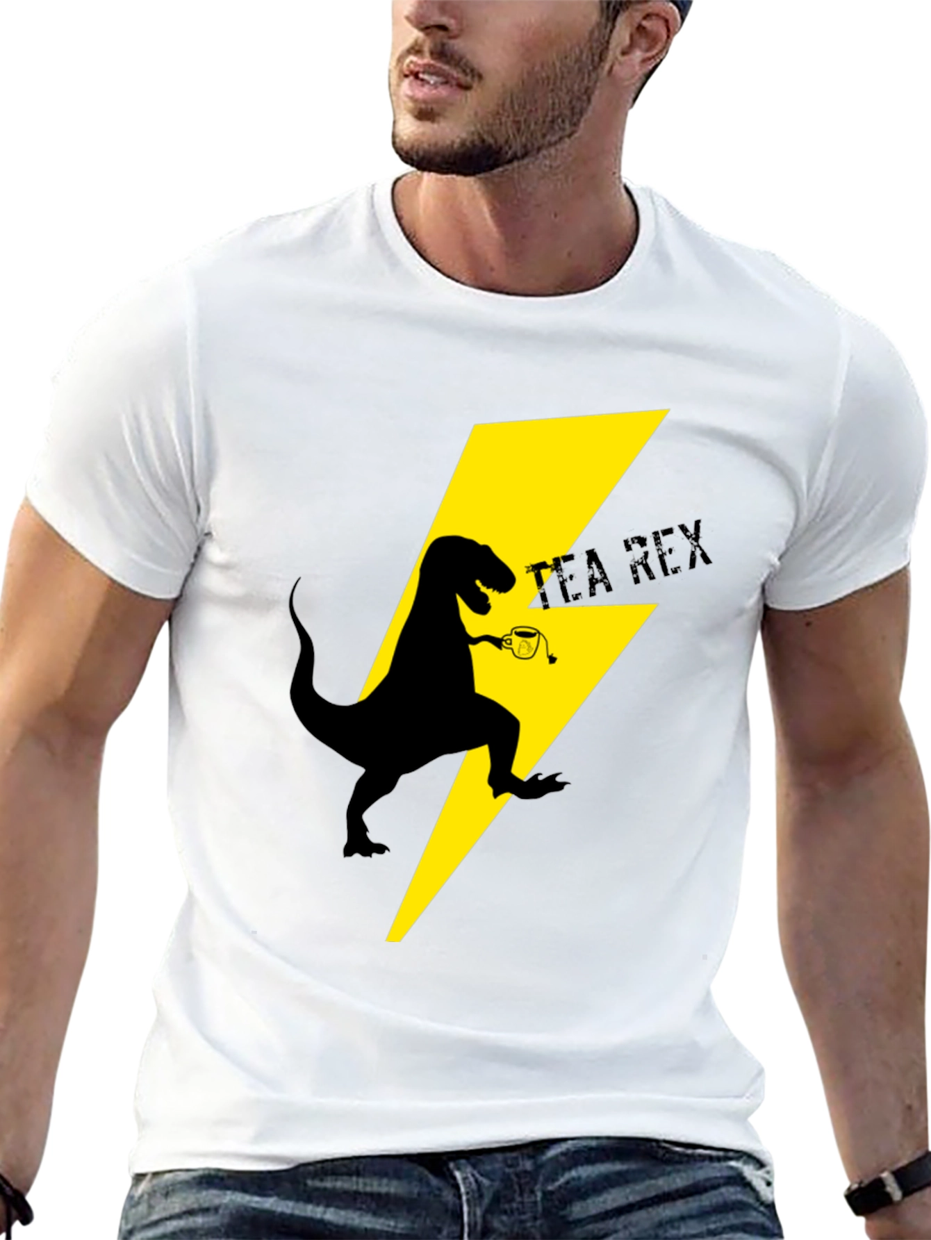Tea Rex T-Shirt: Dinosaur with Tea Cup Design