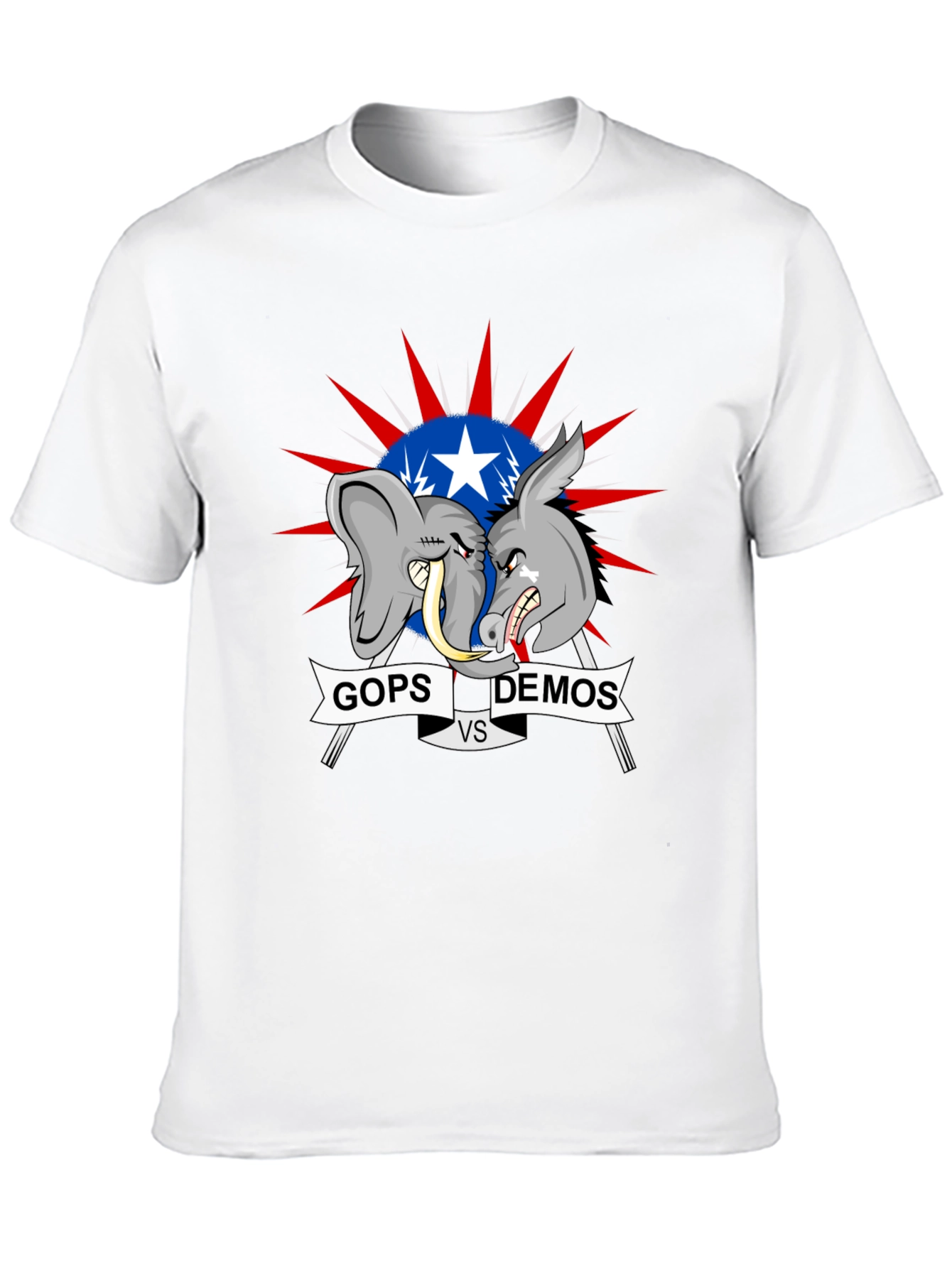 Political T-Shirt: GOPs vs DEMOs Cartoon