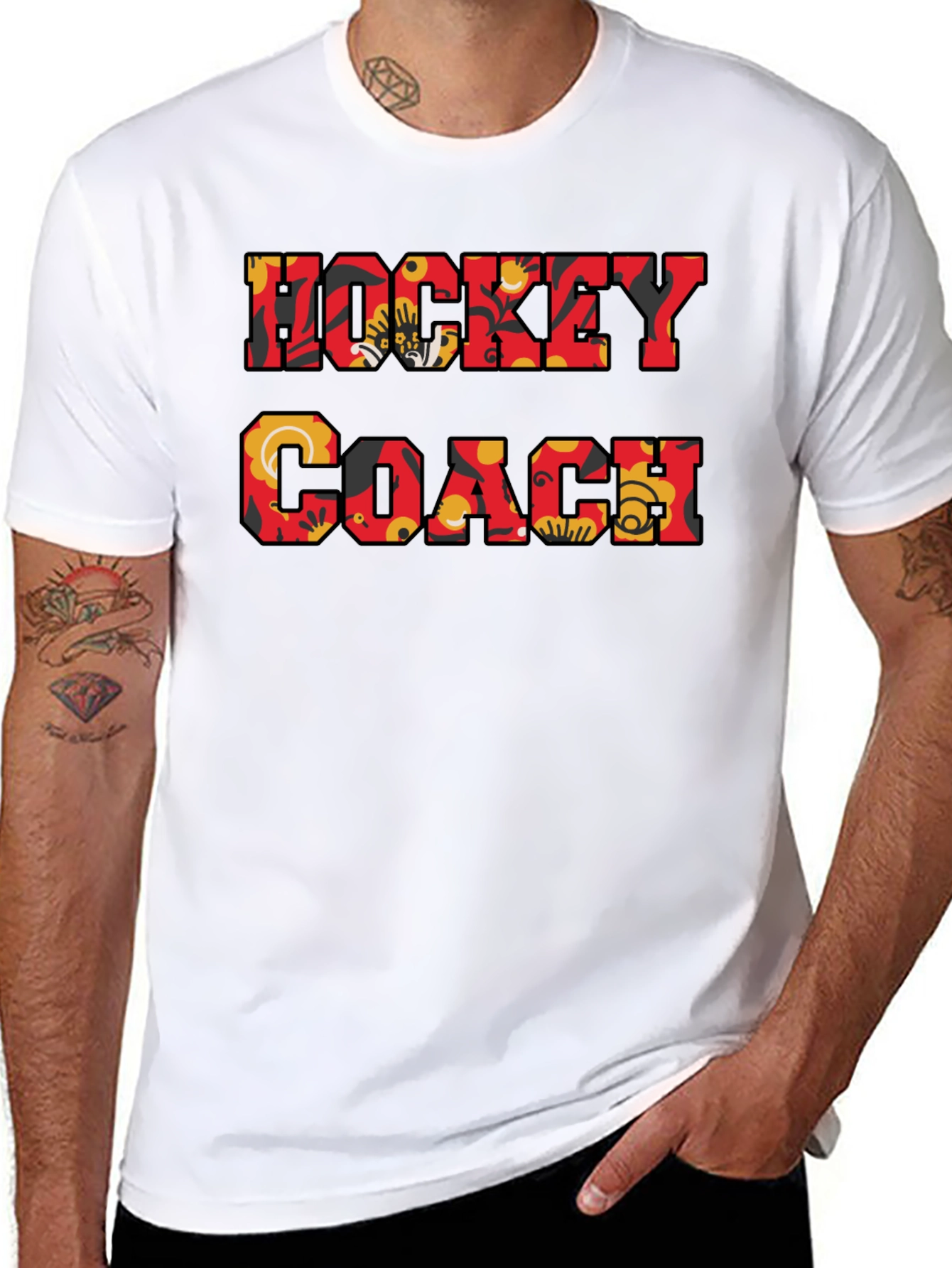 Hockey Coach Floral Print T-Shirt