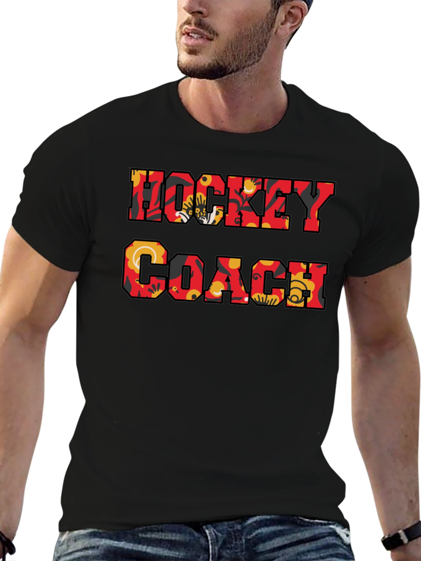 Hockey Coach Floral Print T-Shirt