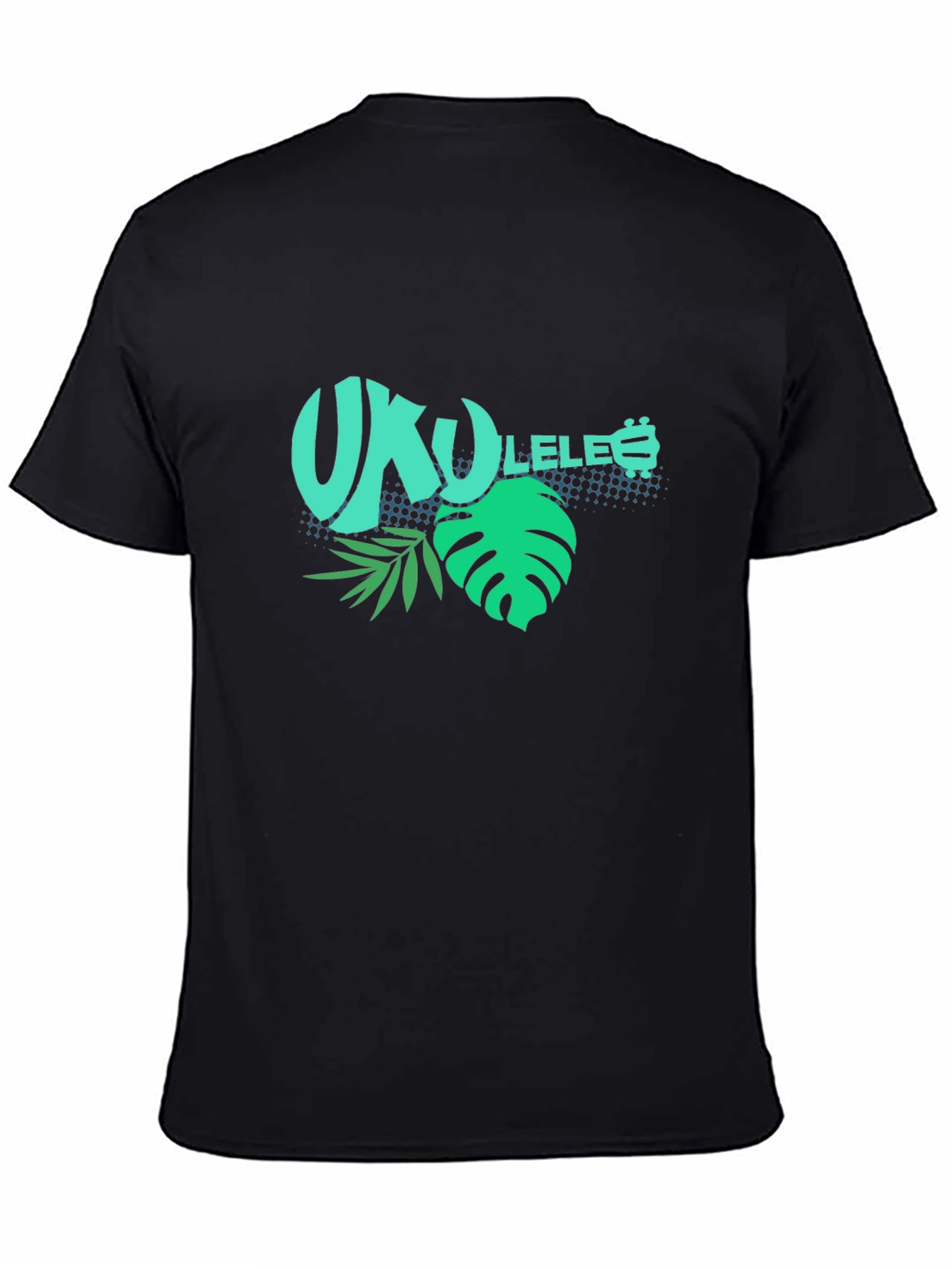 Ukulele Tropical Black T-Shirt