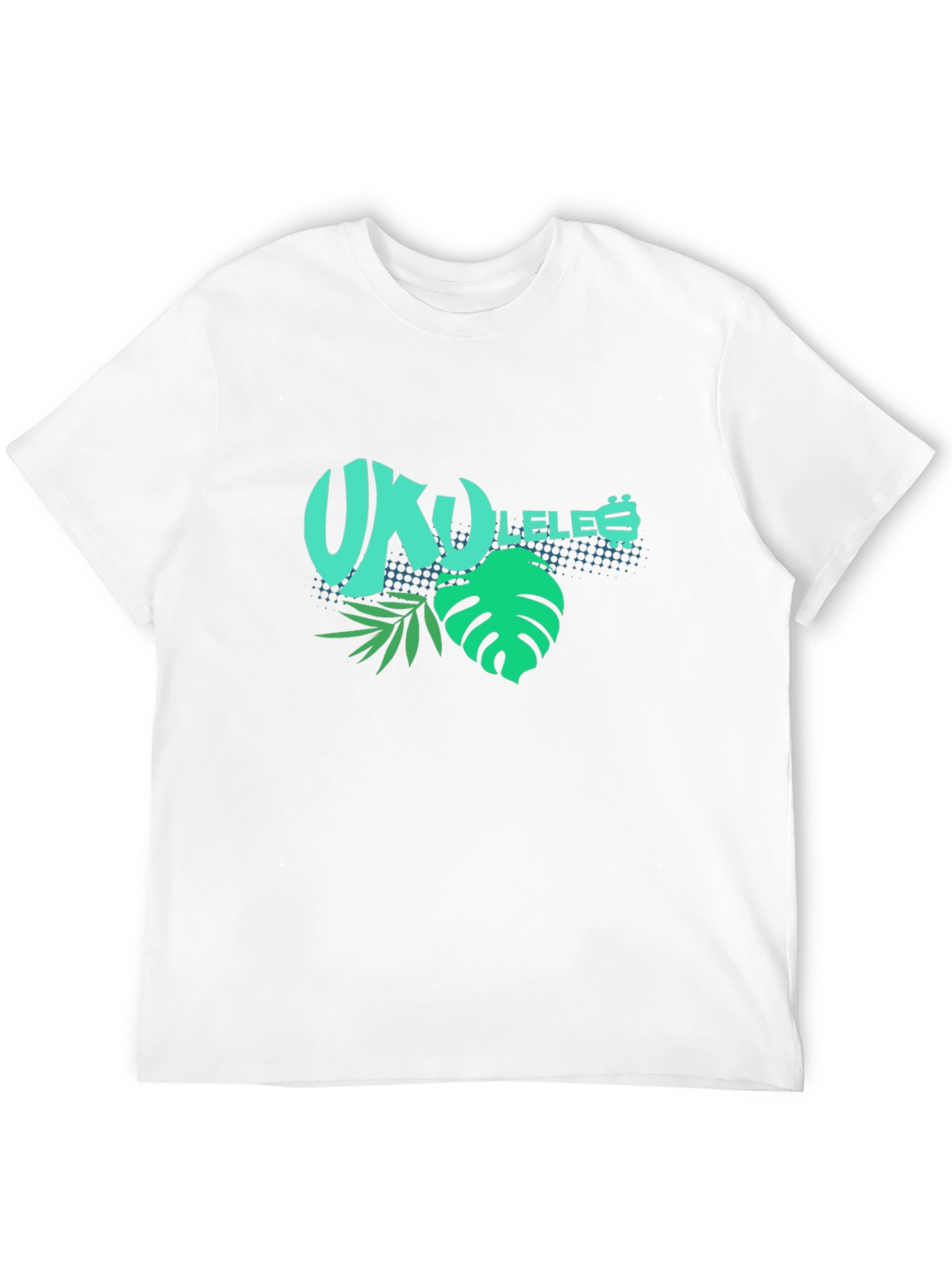 Ukulele Tropical Black T-Shirt