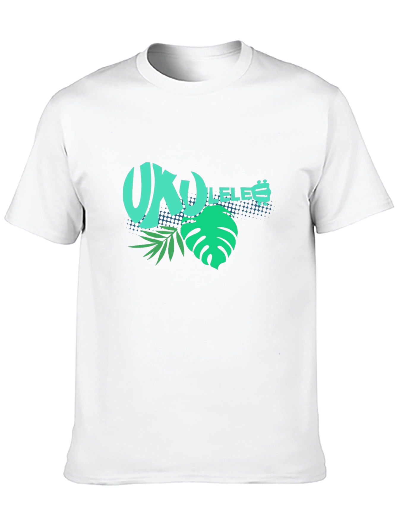Ukulele Tropical Black T-Shirt