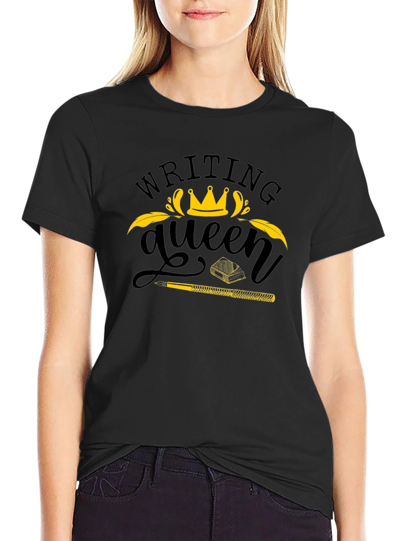 Writing Queen Black T-Shirt