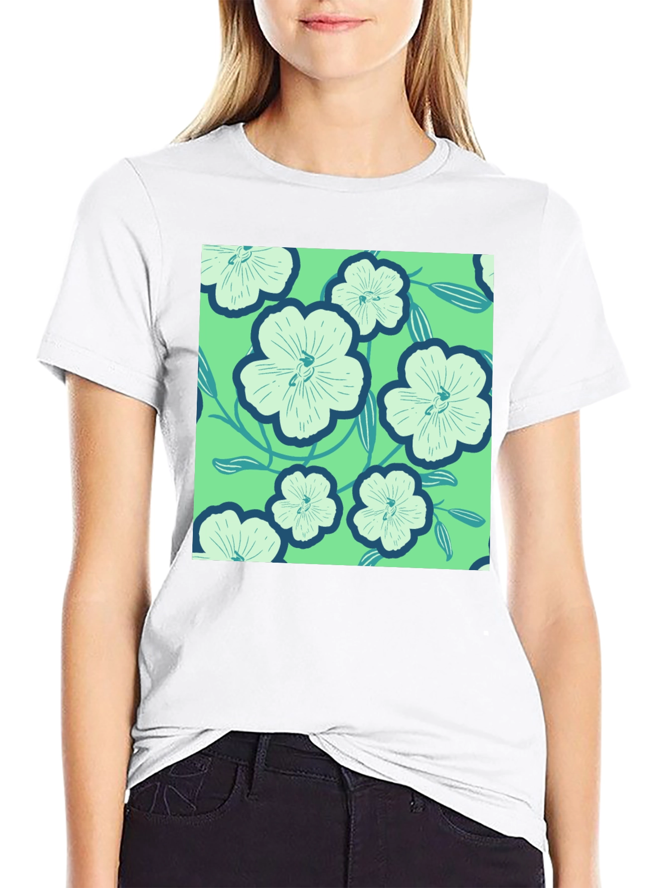 Floral Pattern Tee - Lightweight Comfort
