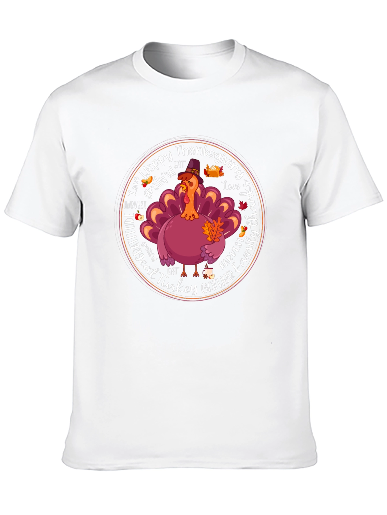 Happy Thanksgiving Turkey Graphic T-Shirt