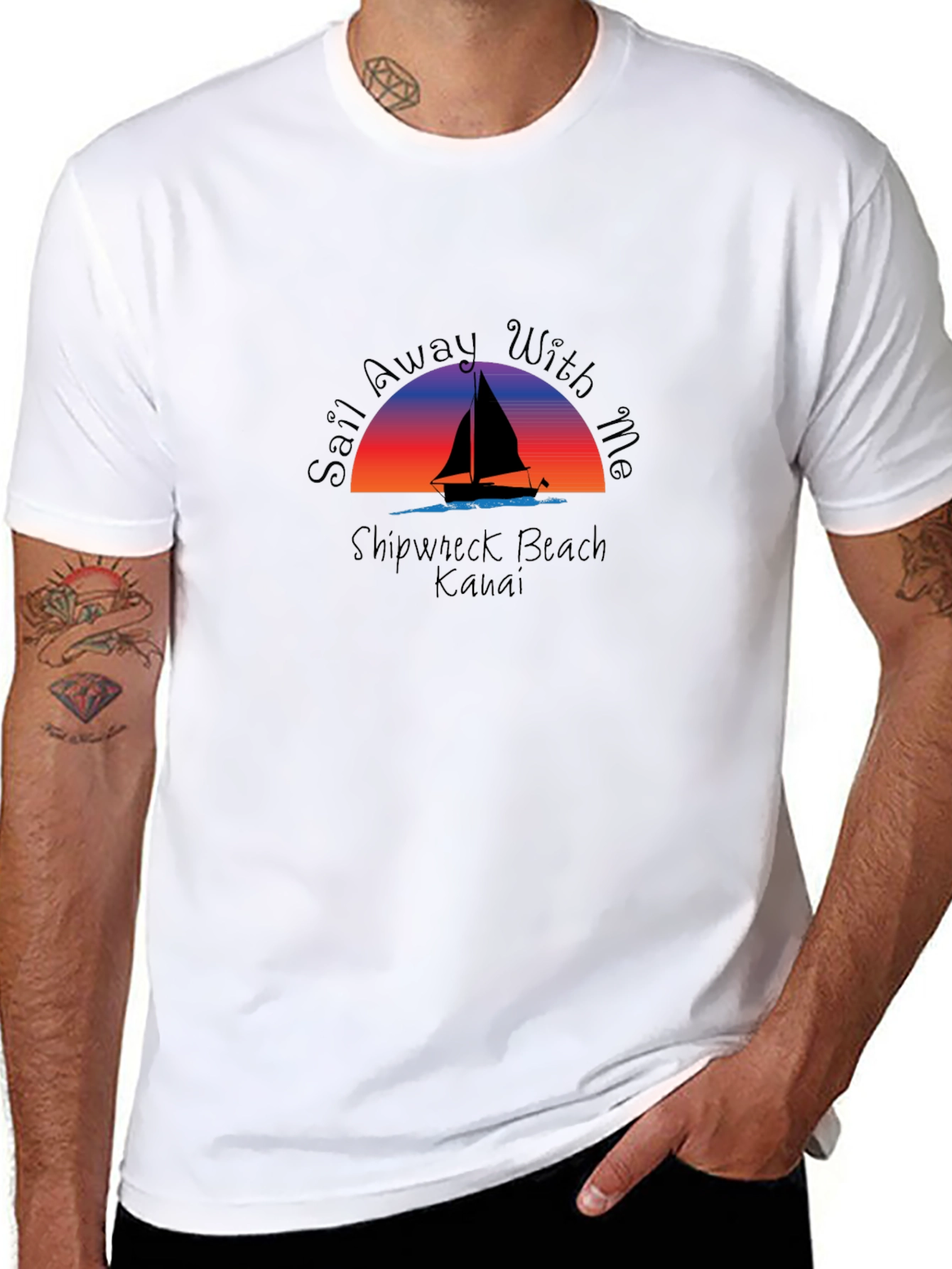 Sail Away With Me Black Graphic Tee