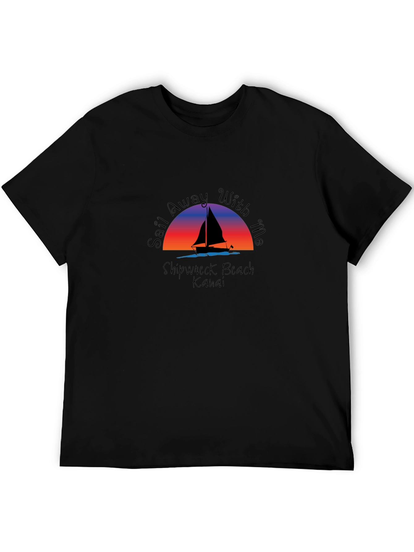 Sail Away With Me Black Graphic Tee