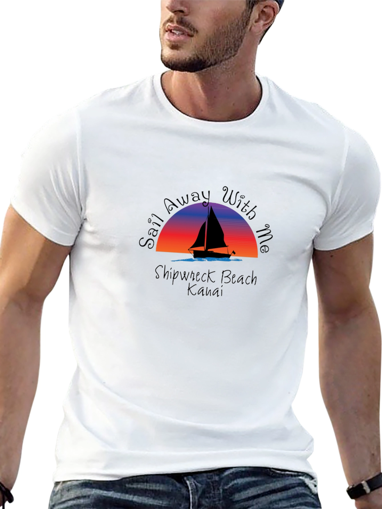 Sail Away With Me Black Graphic Tee