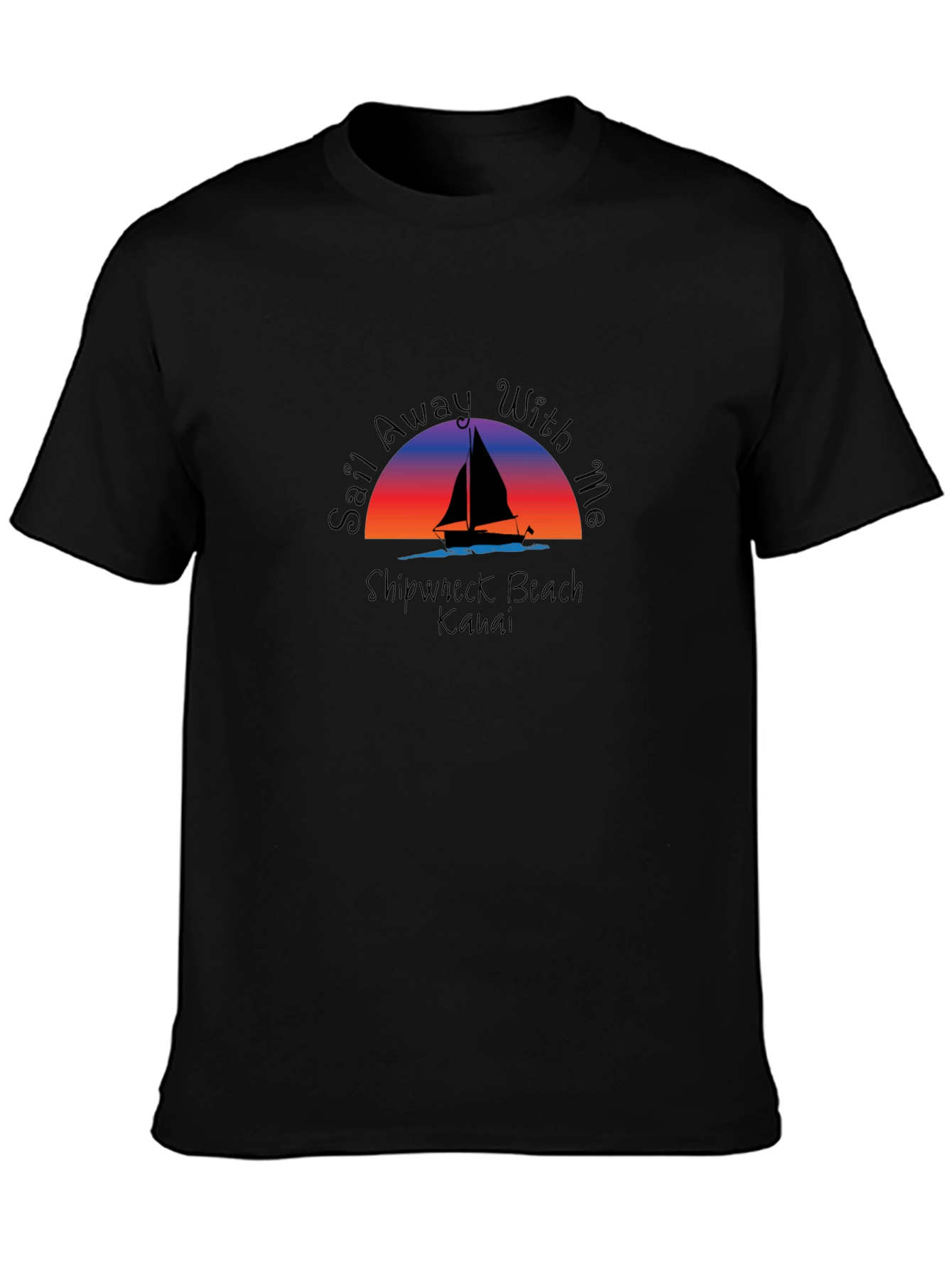 Sail Away With Me Black Graphic Tee