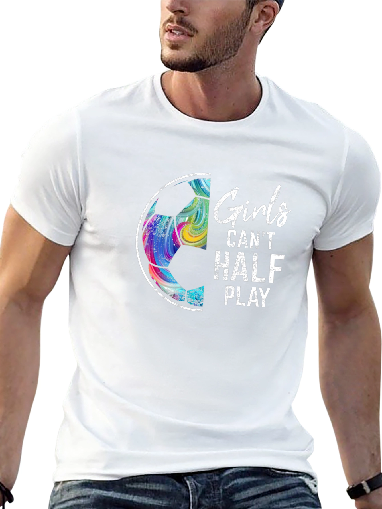 Girls Cant Half Play Soccer Graphic Tee