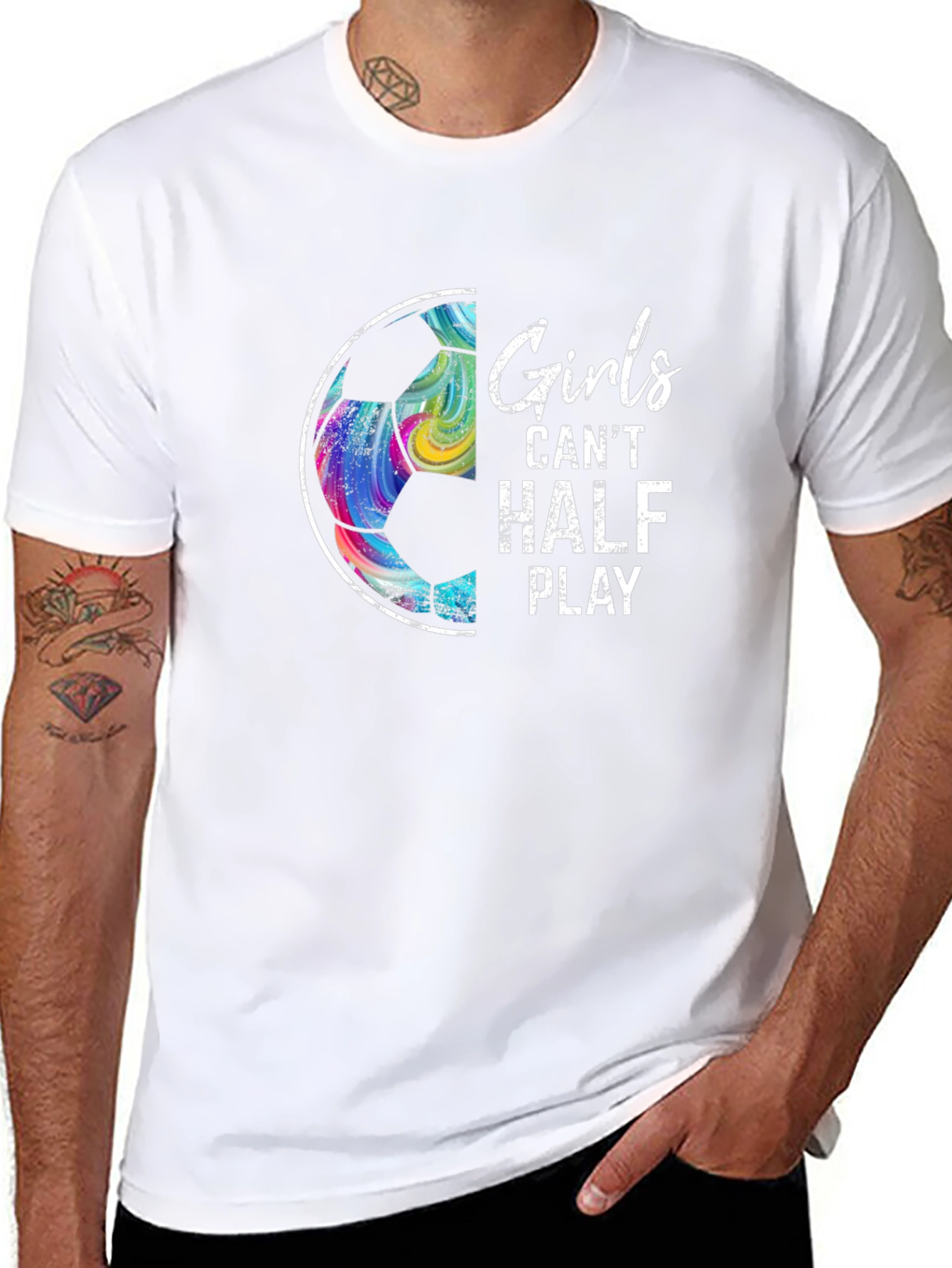 Girls Cant Half Play Soccer Graphic Tee