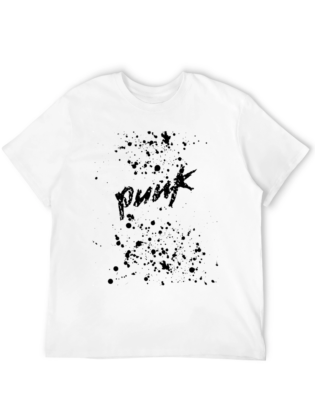 Grunge Punk Splatter Graphic Tee - Black