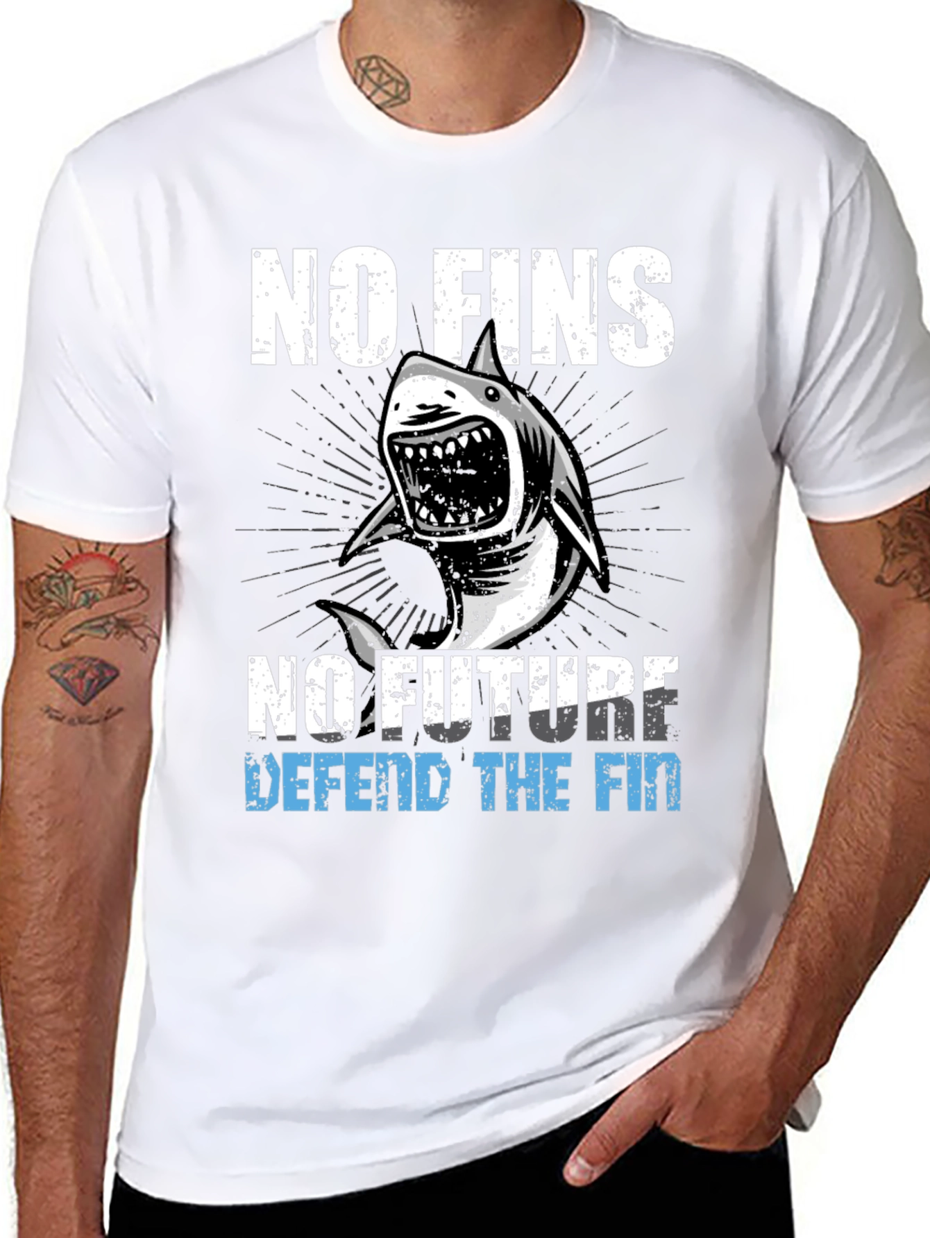 No Fins No Future Shark Graphic Tee