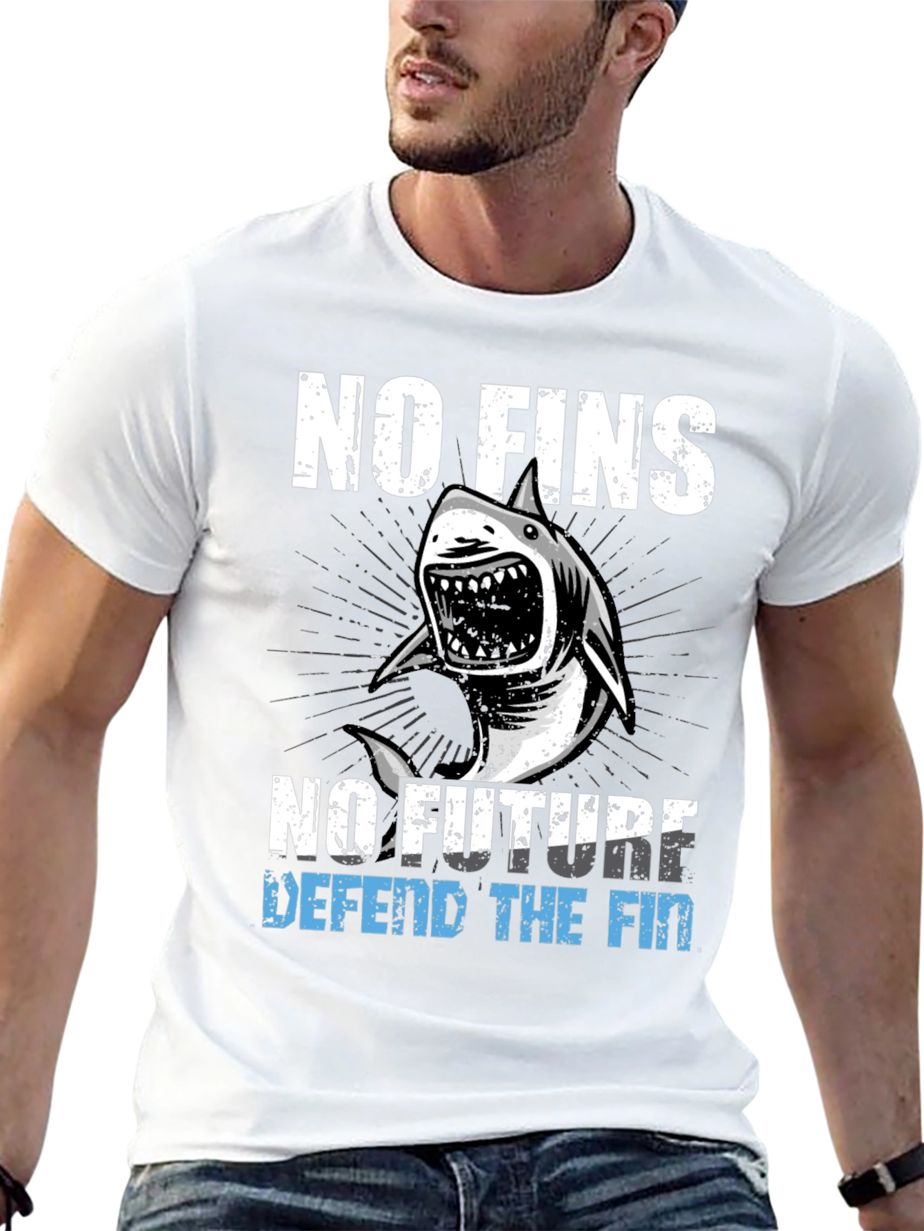 No Fins No Future Shark Graphic Tee