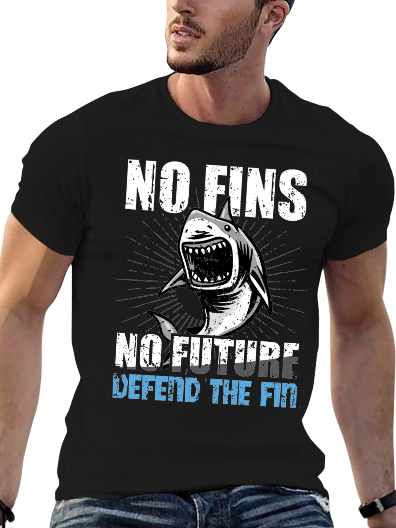No Fins No Future Shark Graphic Tee