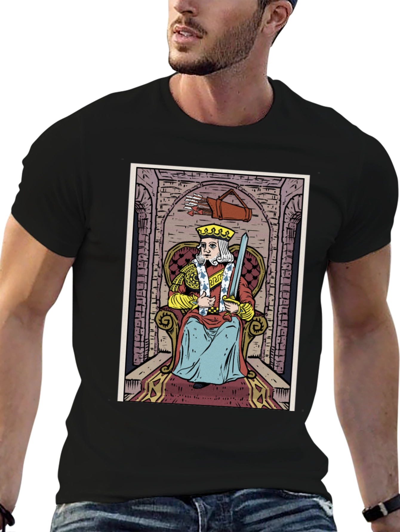 King of Swords Tarot Card T-Shirt