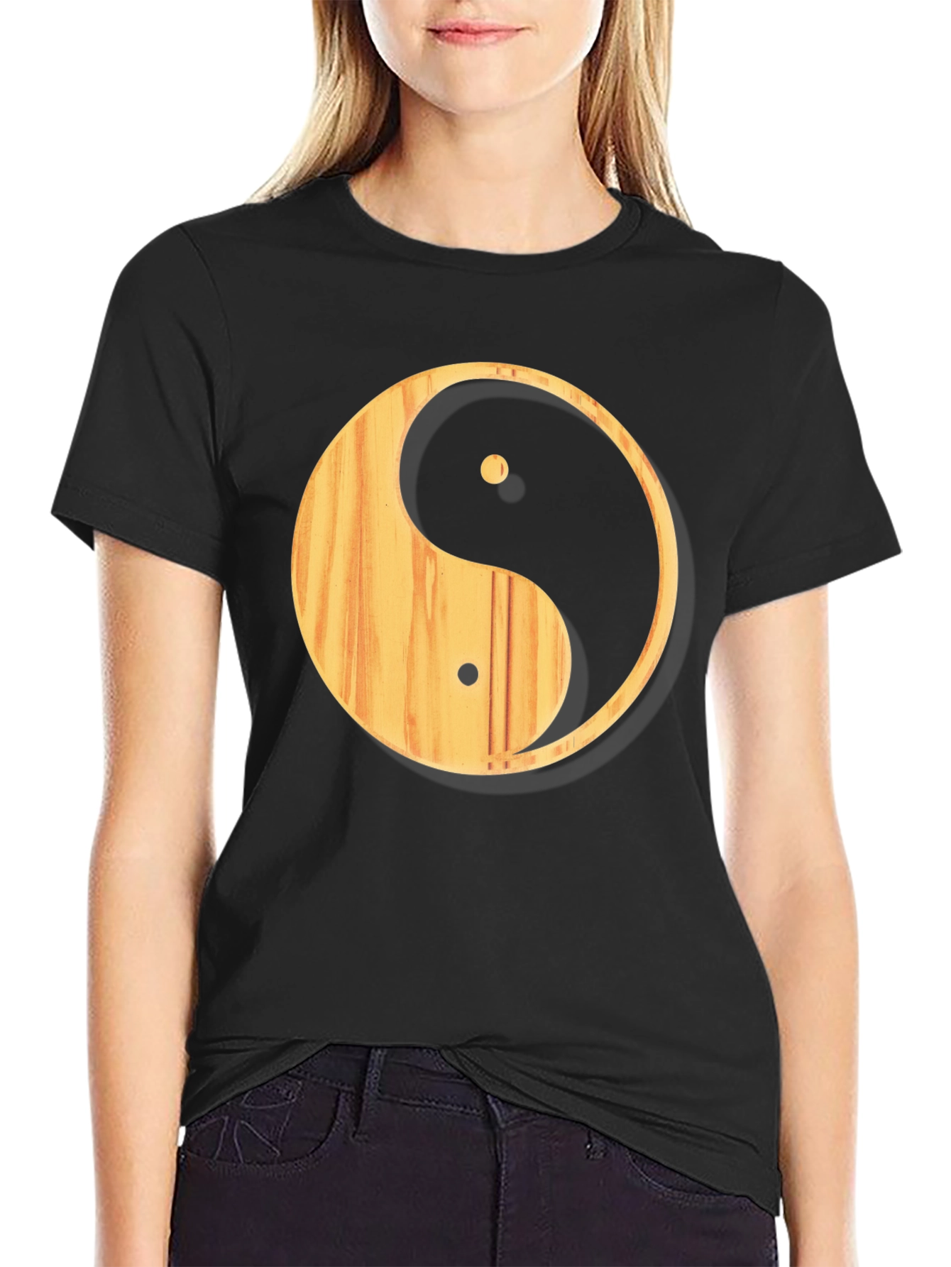 Yin Yang Wood Grain T-Shirt - Casual Comfort