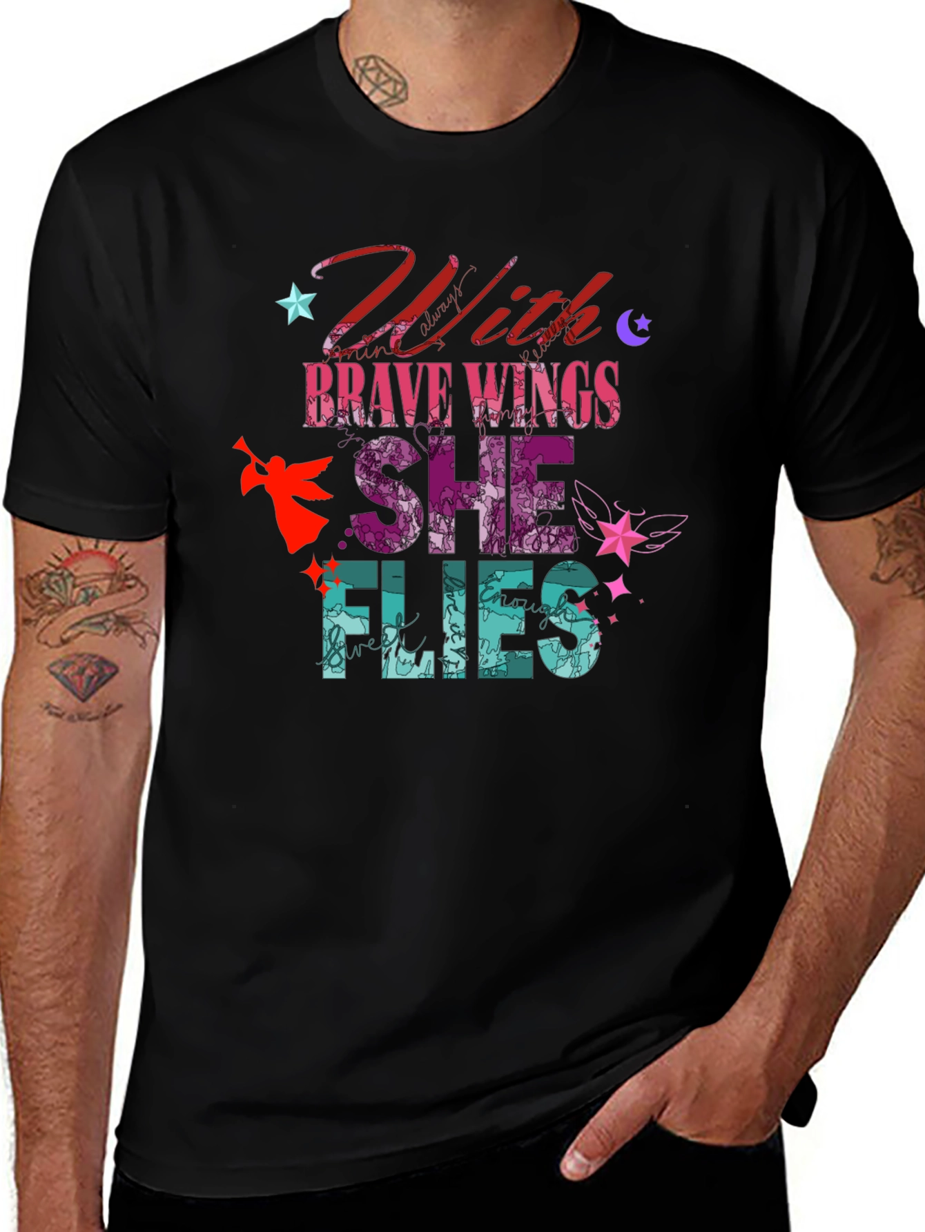 With Brave Wings She Flies Graphic Tee