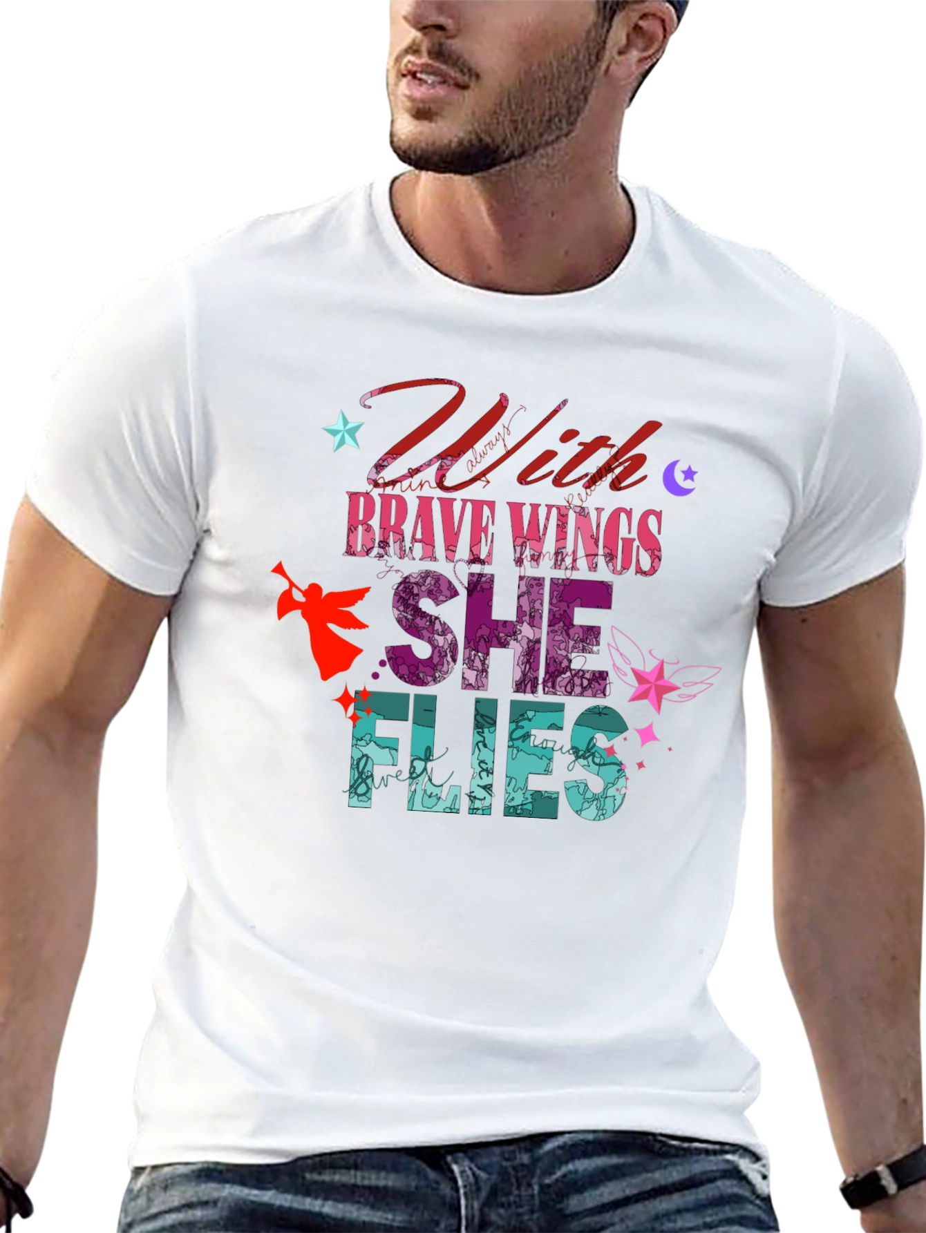 With Brave Wings She Flies Graphic Tee