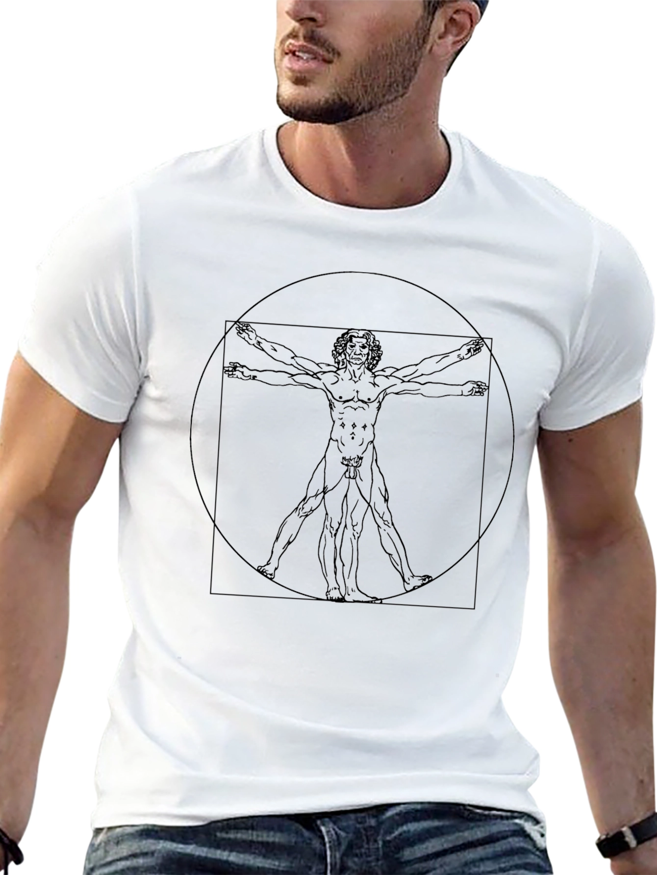 Vitruvian Man Graphic Tee - Black T-Shirt