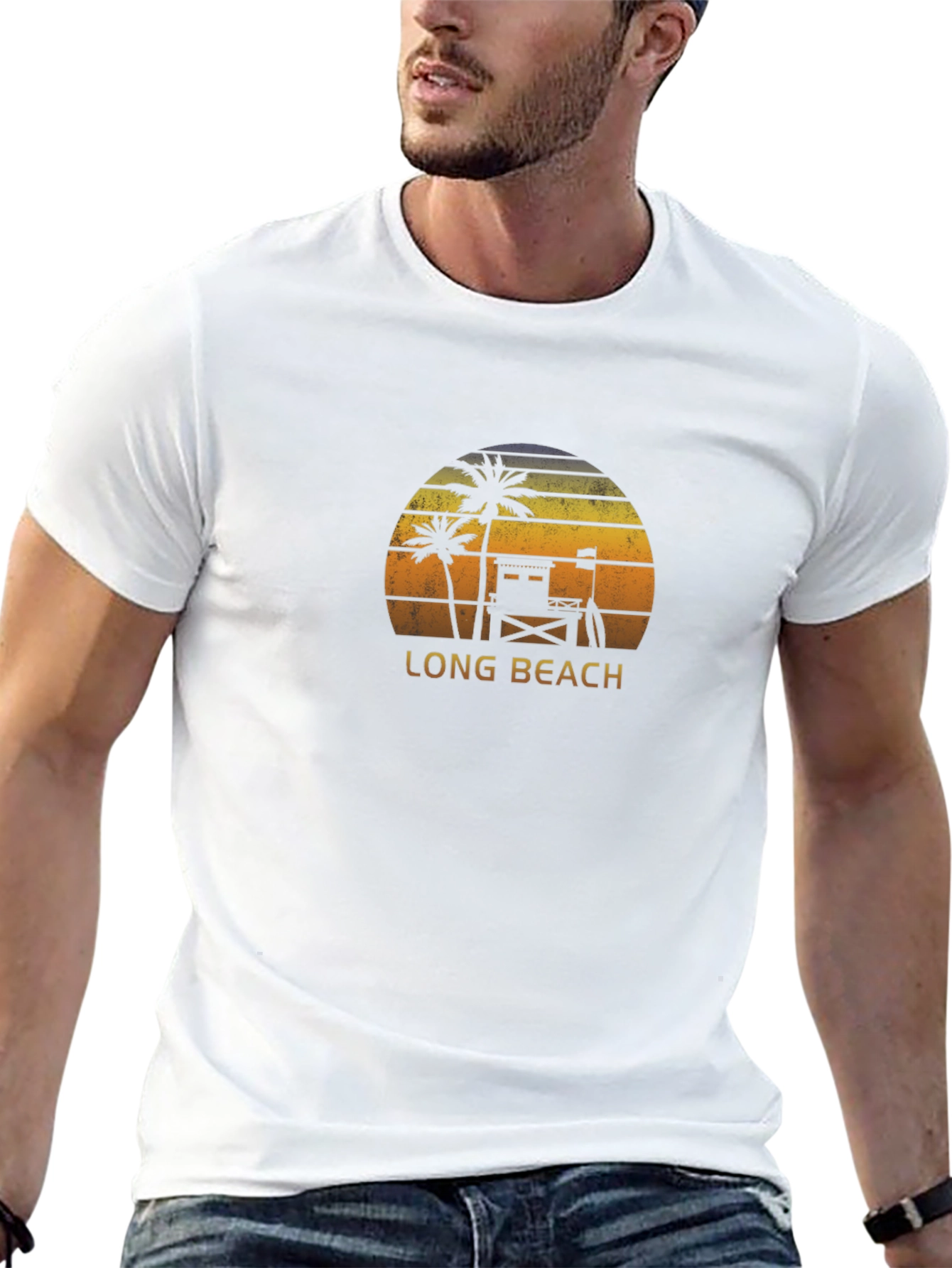 Long Beach Sunset Graphic Tee - Black