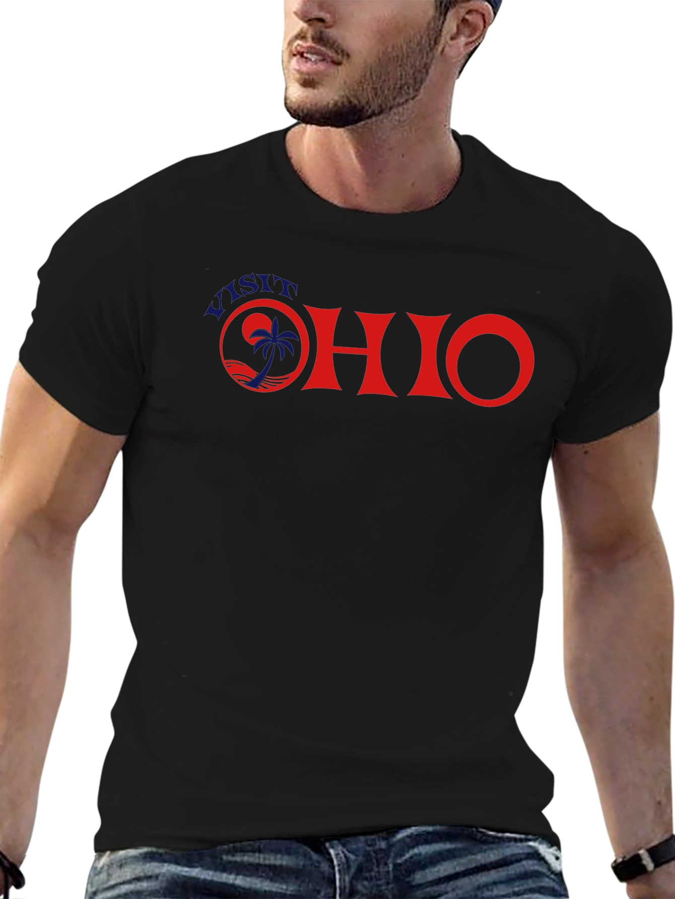 Visit Ohio Graphic Tee - Black Cotton T-Shirt