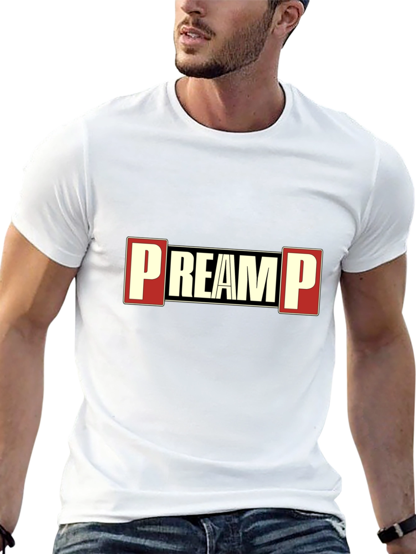 PREAMP Graphic Tee - Black Cotton Blend T-Shirt