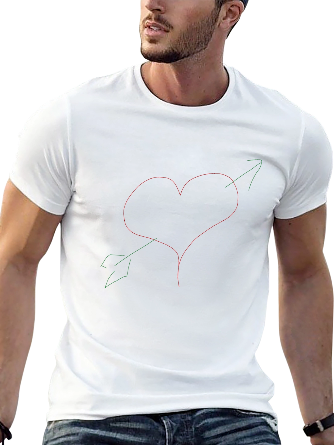 Heart Arrow Graphic Tee - Trendy Casual Style
