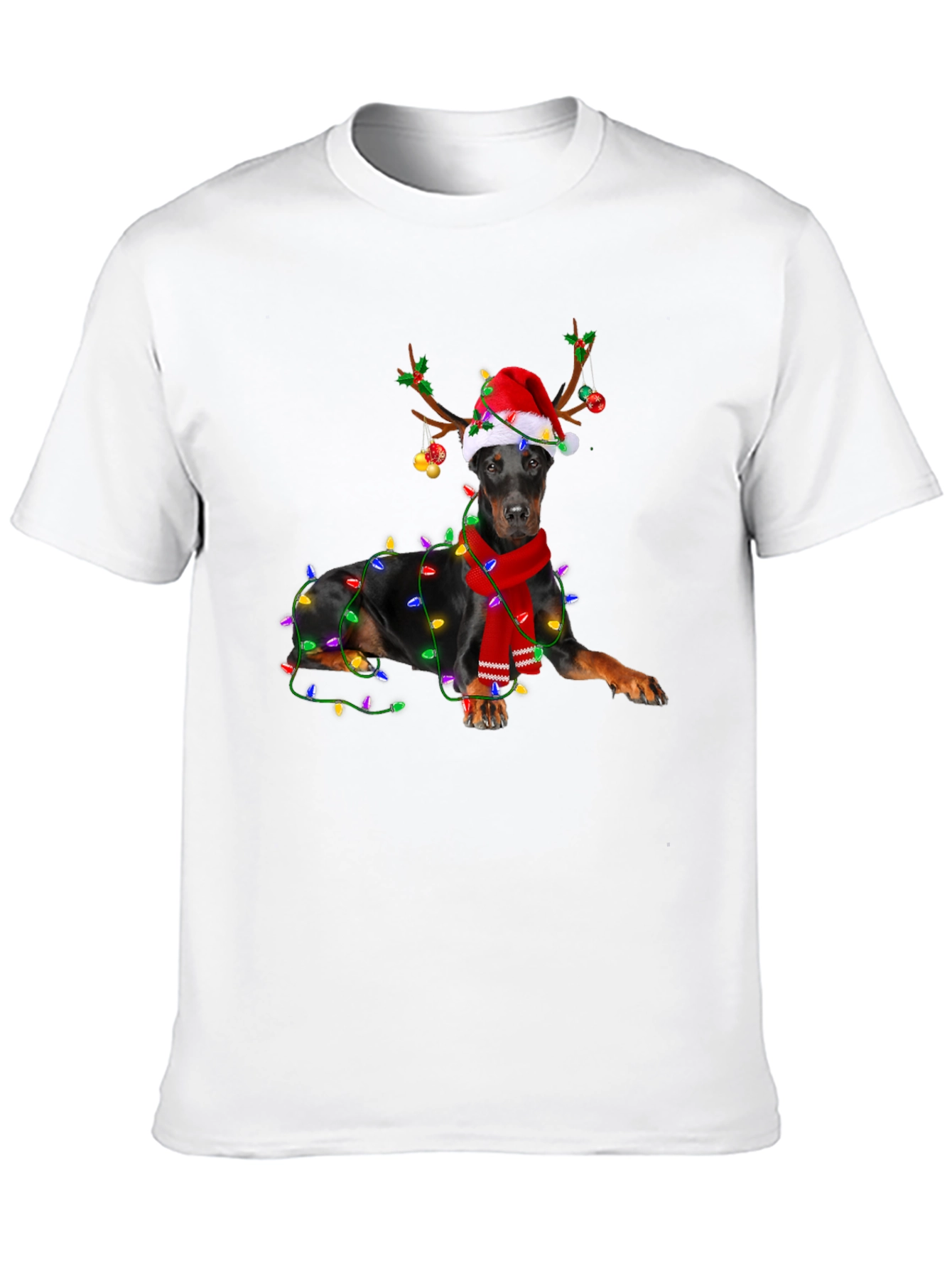 Festive Doberman Holiday T-Shirt