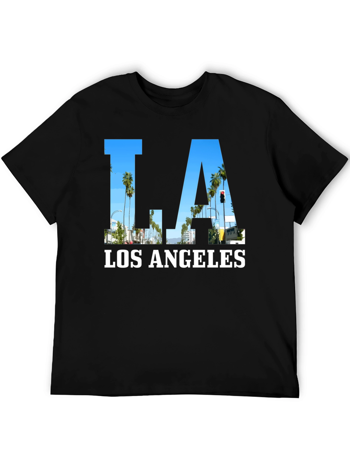 LA Los Angeles Cityscape Mens Graphic T-Shirt