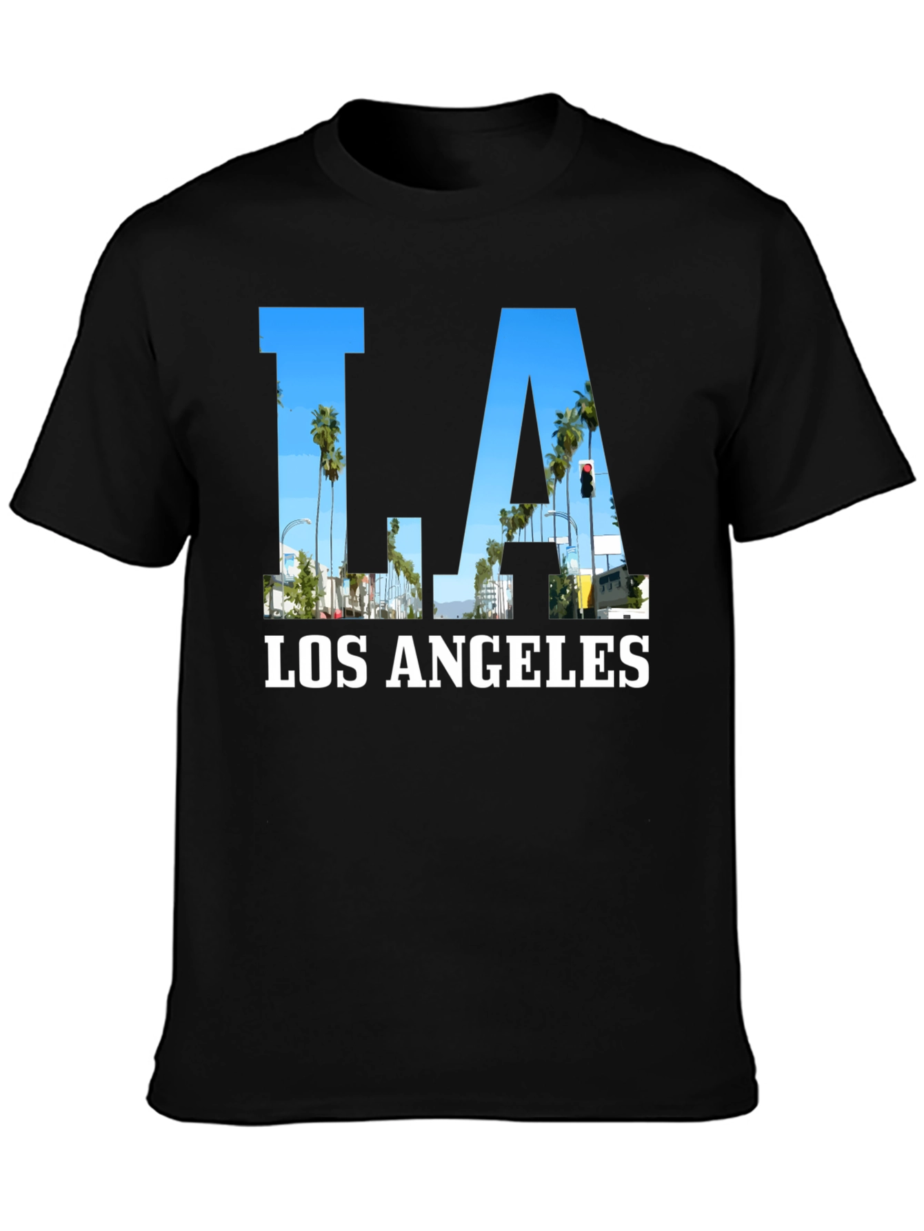 LA Los Angeles Cityscape Mens Graphic T-Shirt
