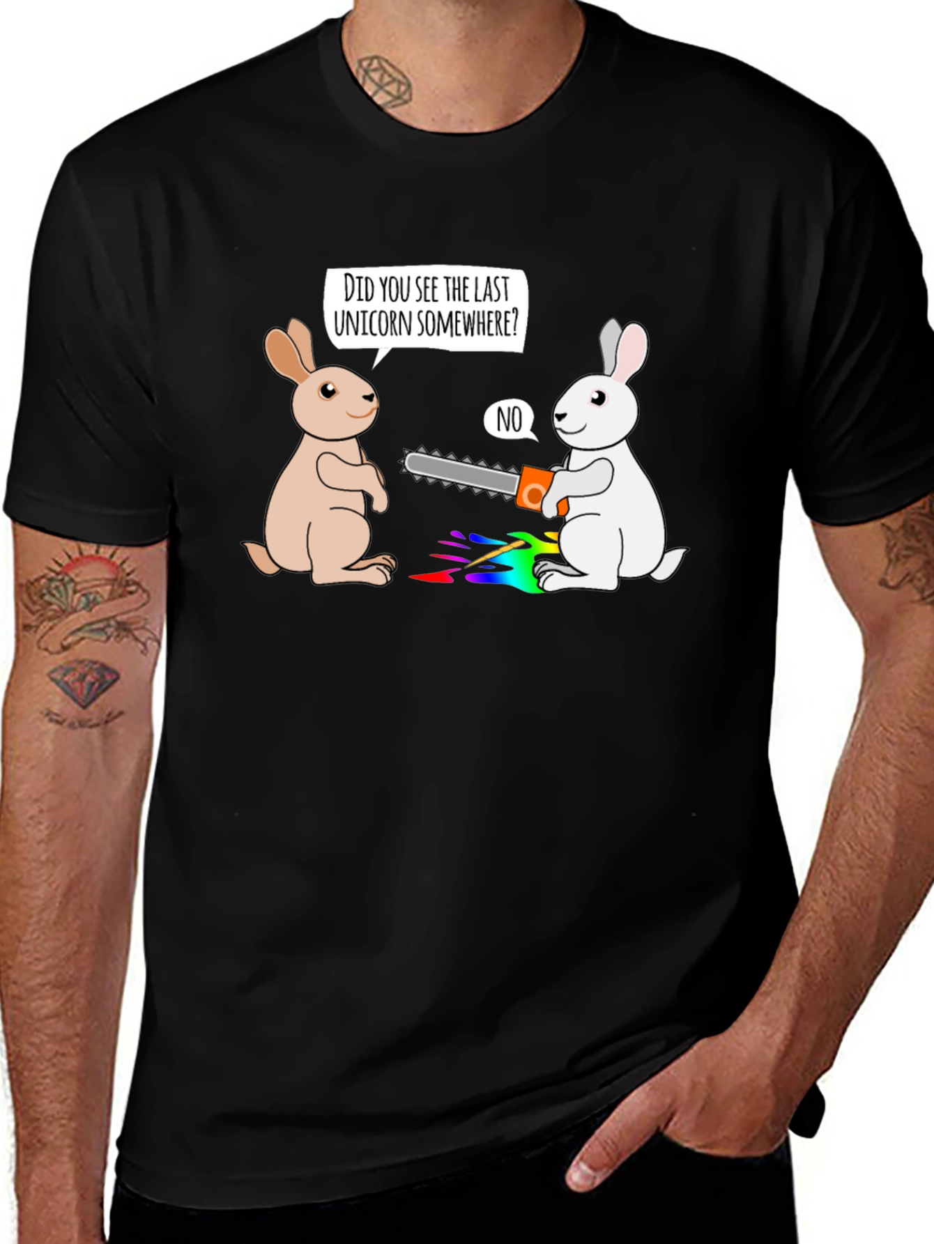 Last Unicorn Chainsaw Bunny Graphic Tee
