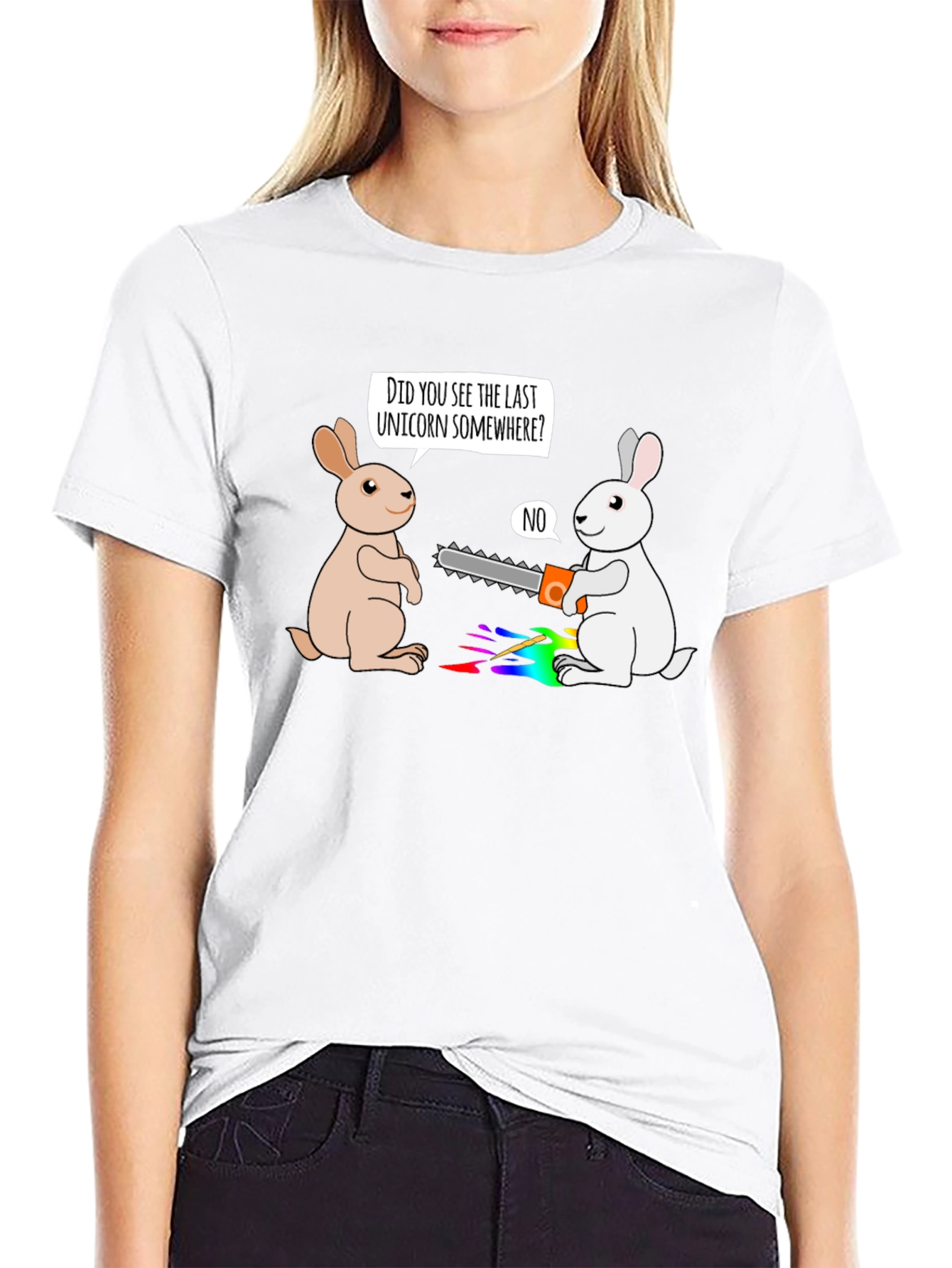 Last Unicorn Chainsaw Bunny Graphic Tee