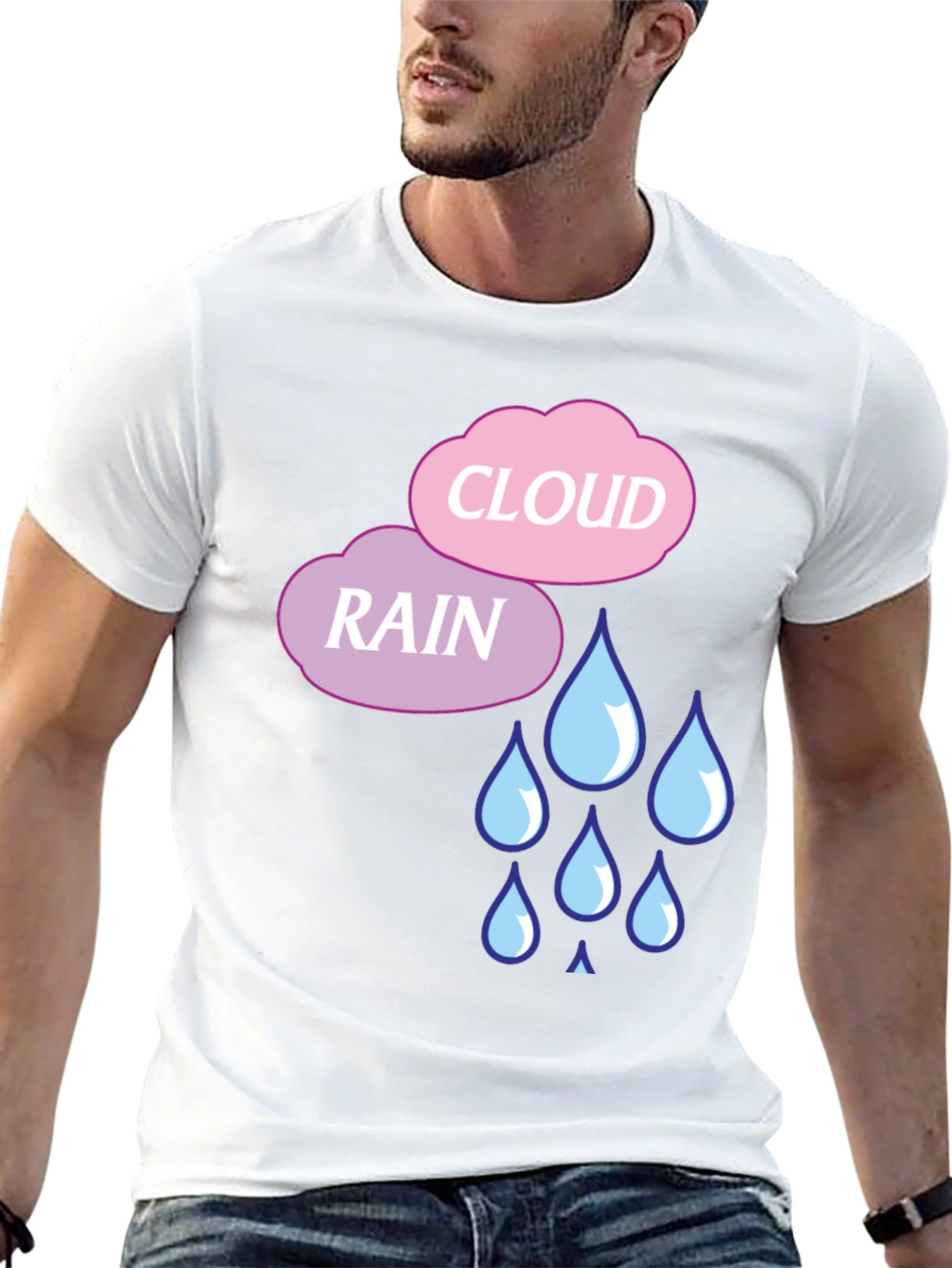 Rain Cloud Graphic T-Shirt - Cute Weather Design