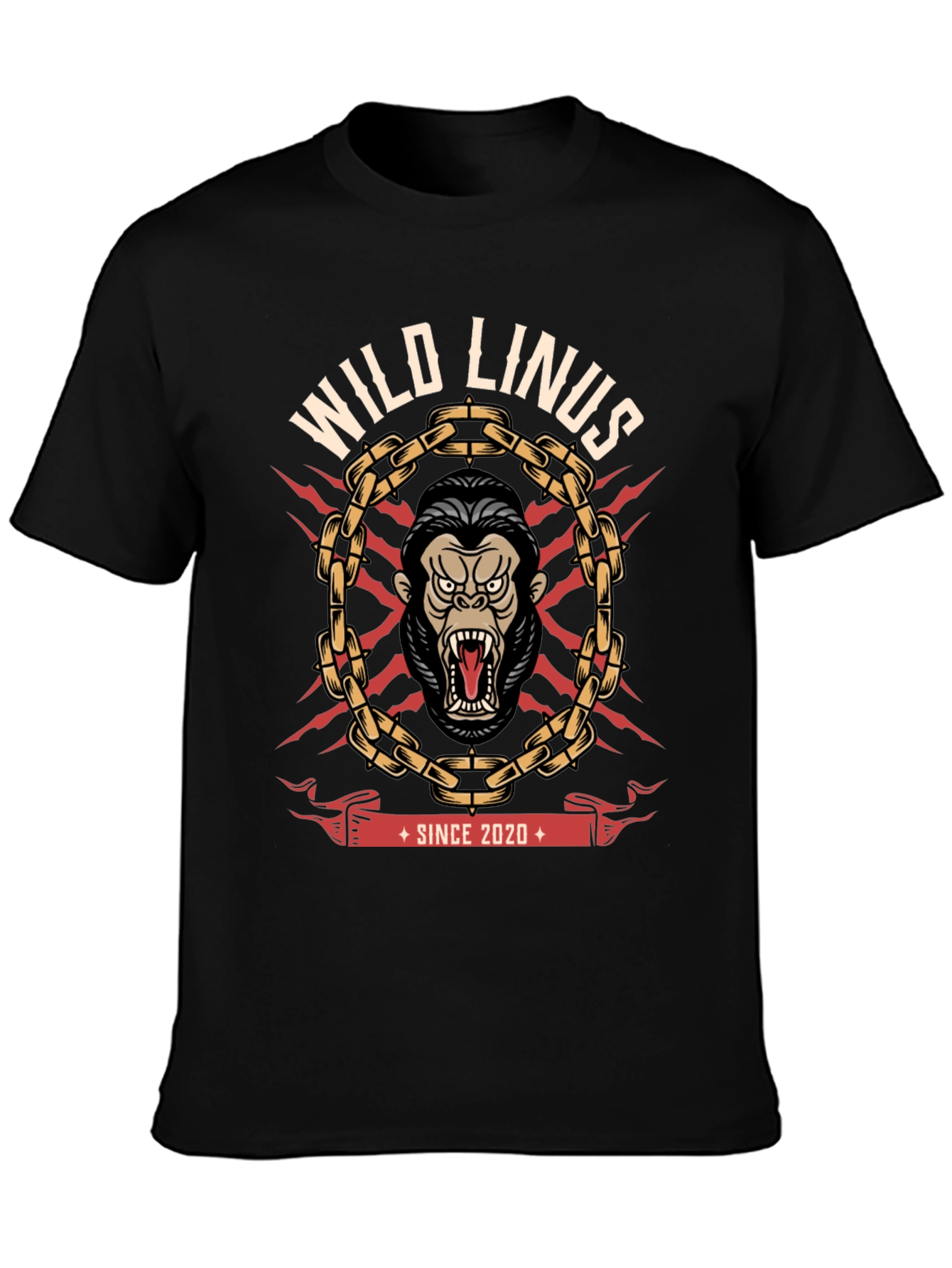 Wild Linus Graphic T-Shirt - Gorilla Design