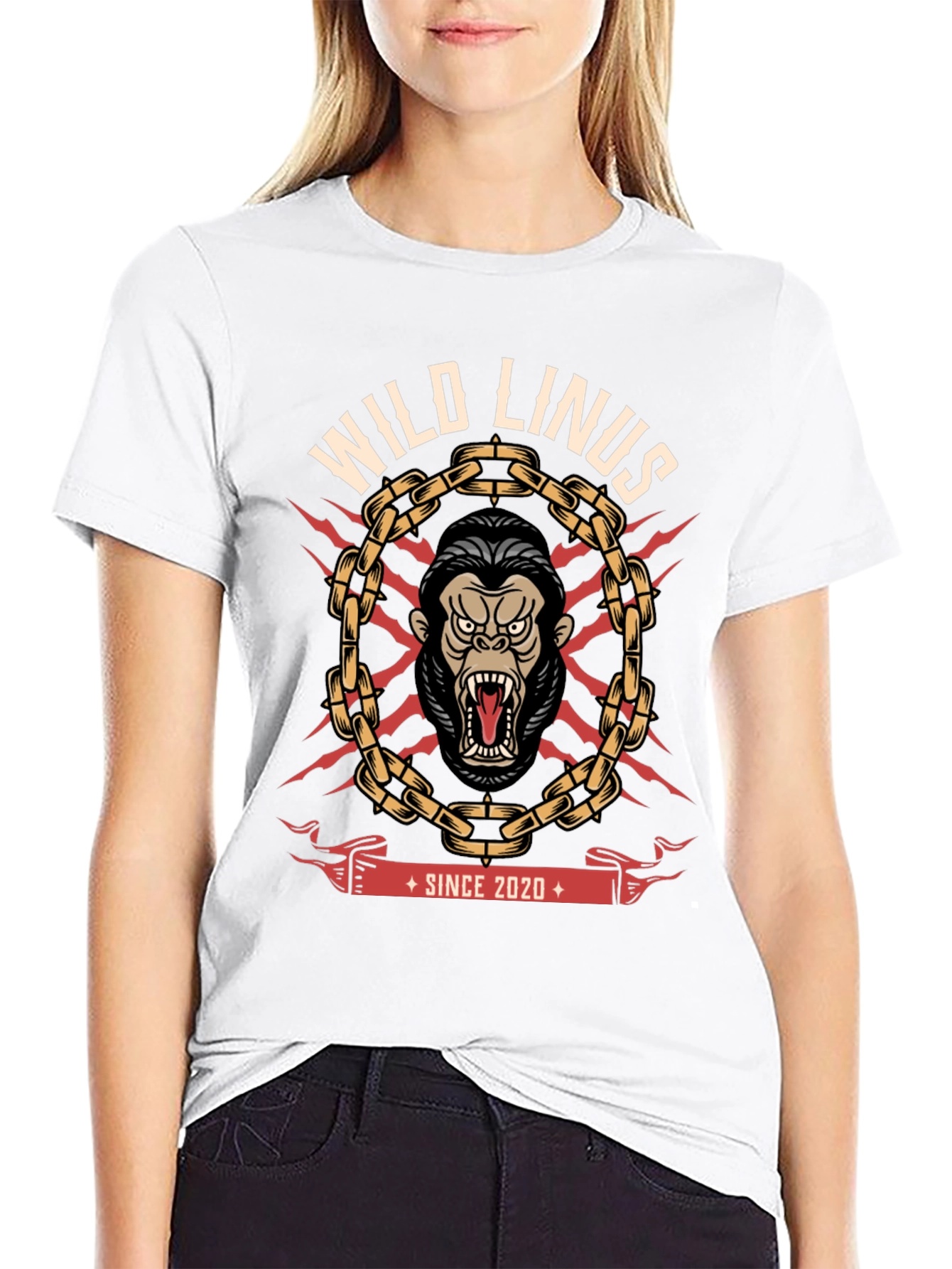 Wild Linus Graphic T-Shirt - Gorilla Design