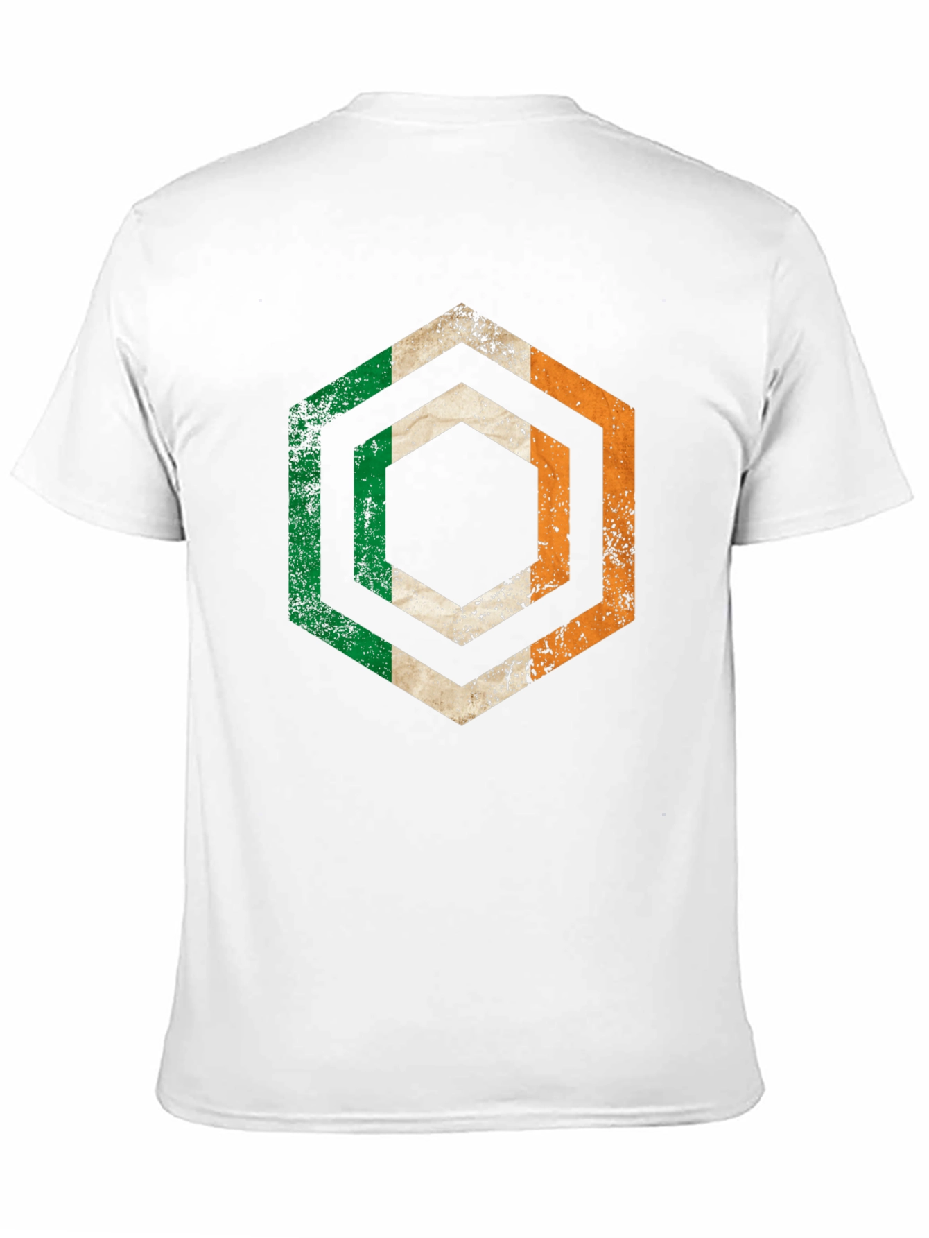Irish Flag Hexagon T-Shirt - Distressed Design