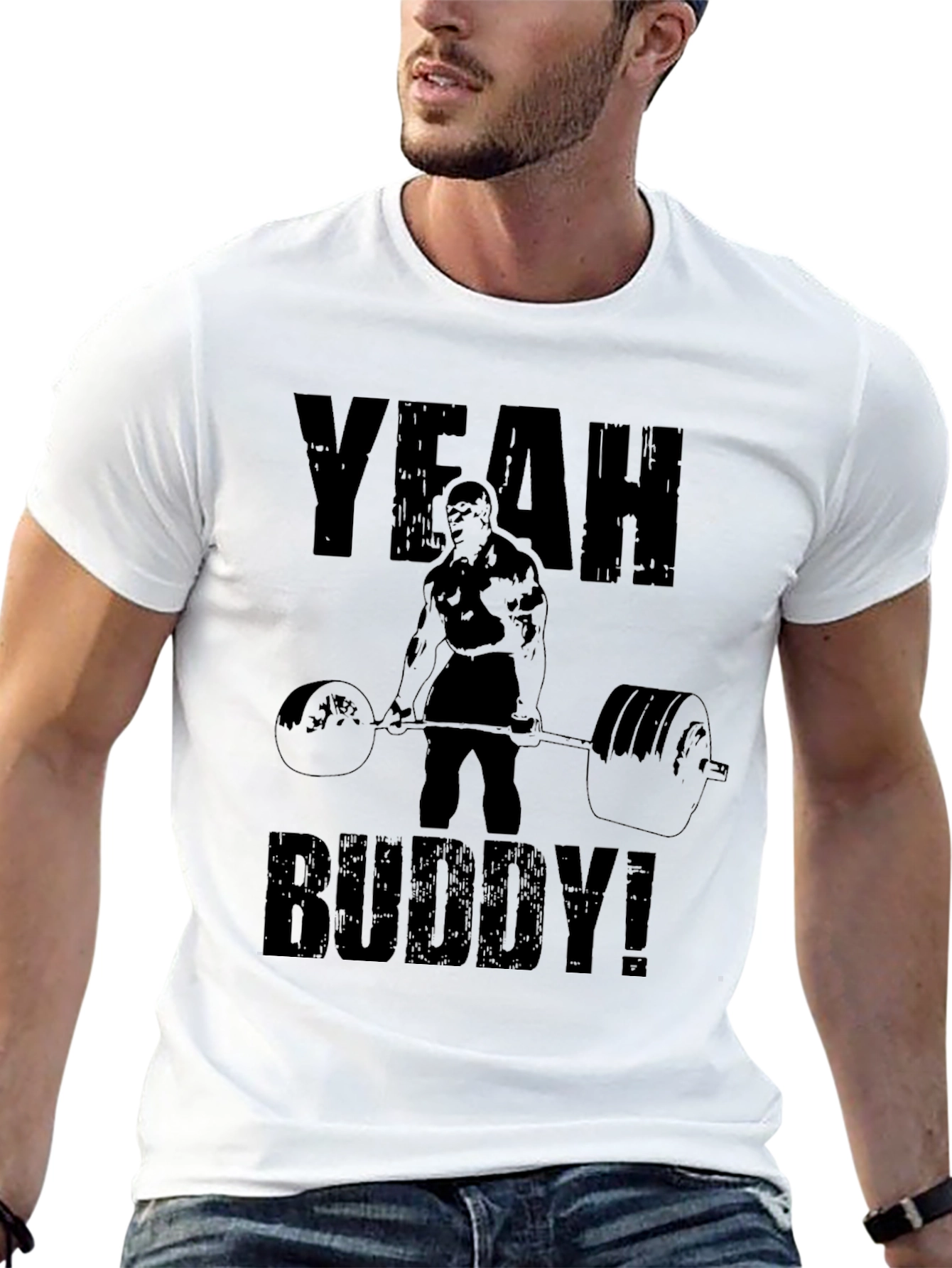 Yeah Buddy! Black T-Shirt Gym Motivation