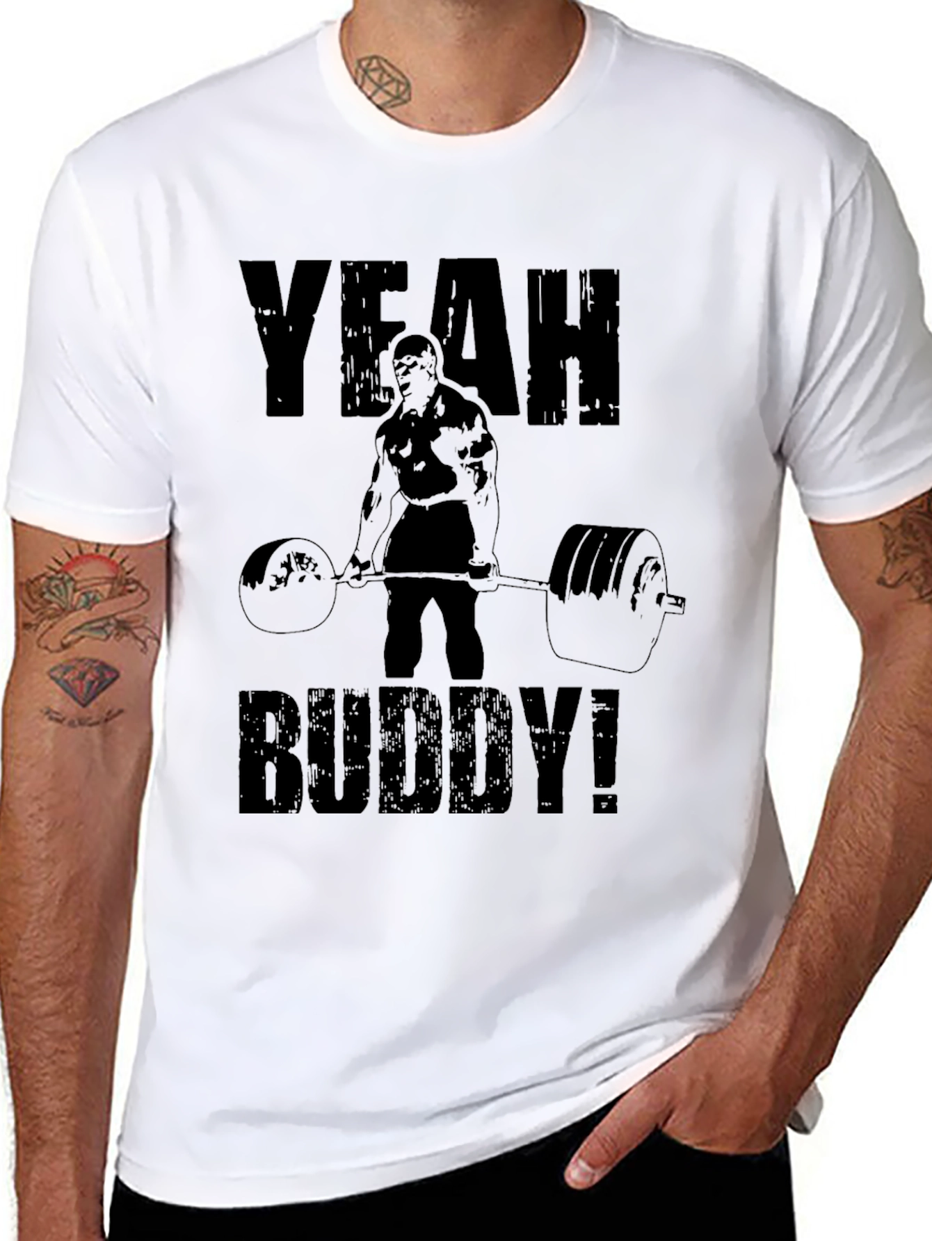 Yeah Buddy! Black T-Shirt Gym Motivation