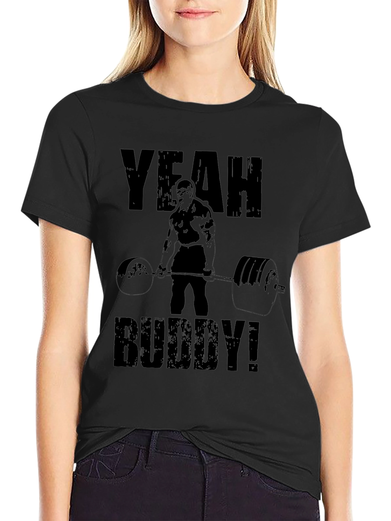 Yeah Buddy! Black T-Shirt Gym Motivation