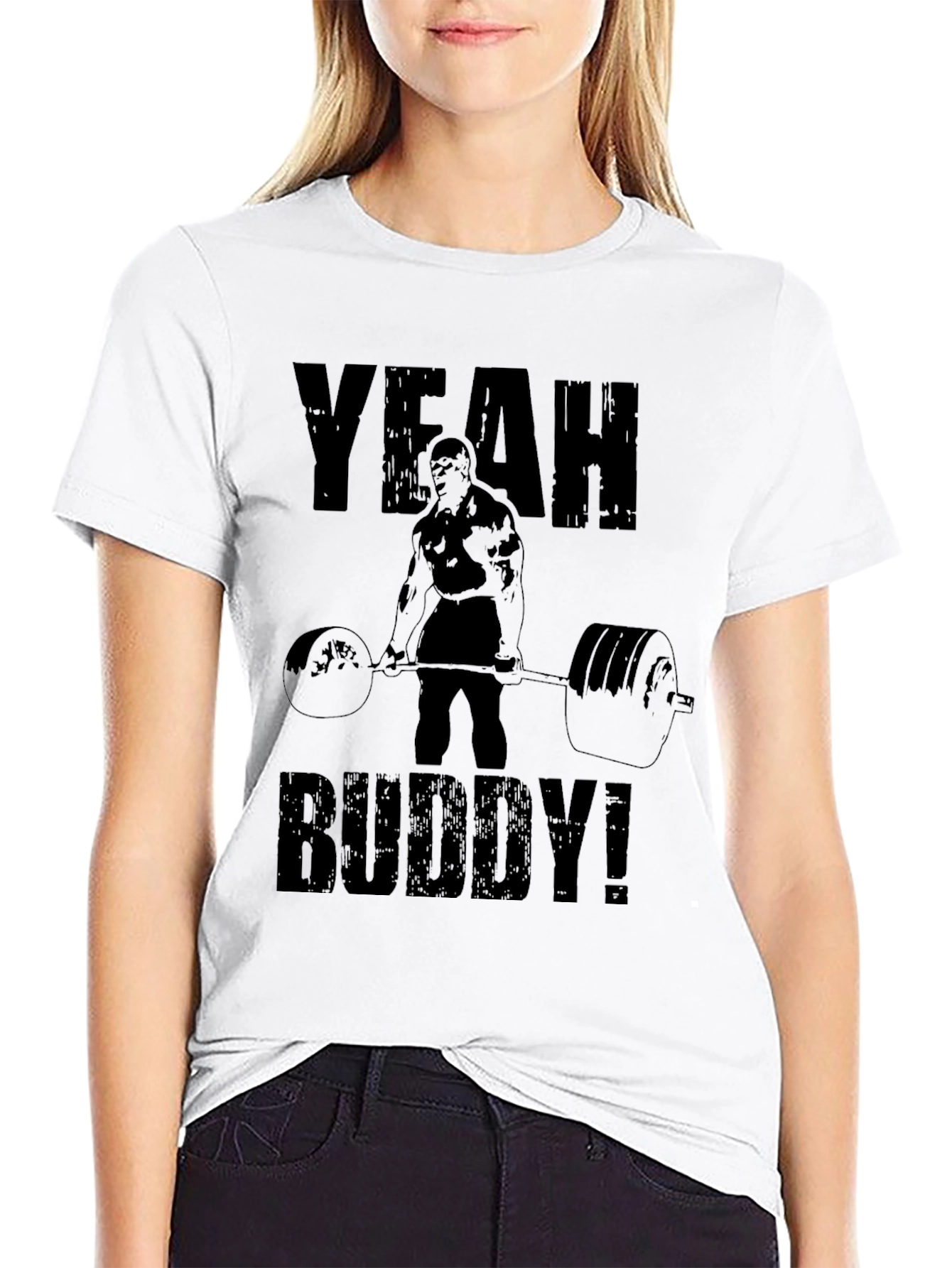 Yeah Buddy! Black T-Shirt Gym Motivation