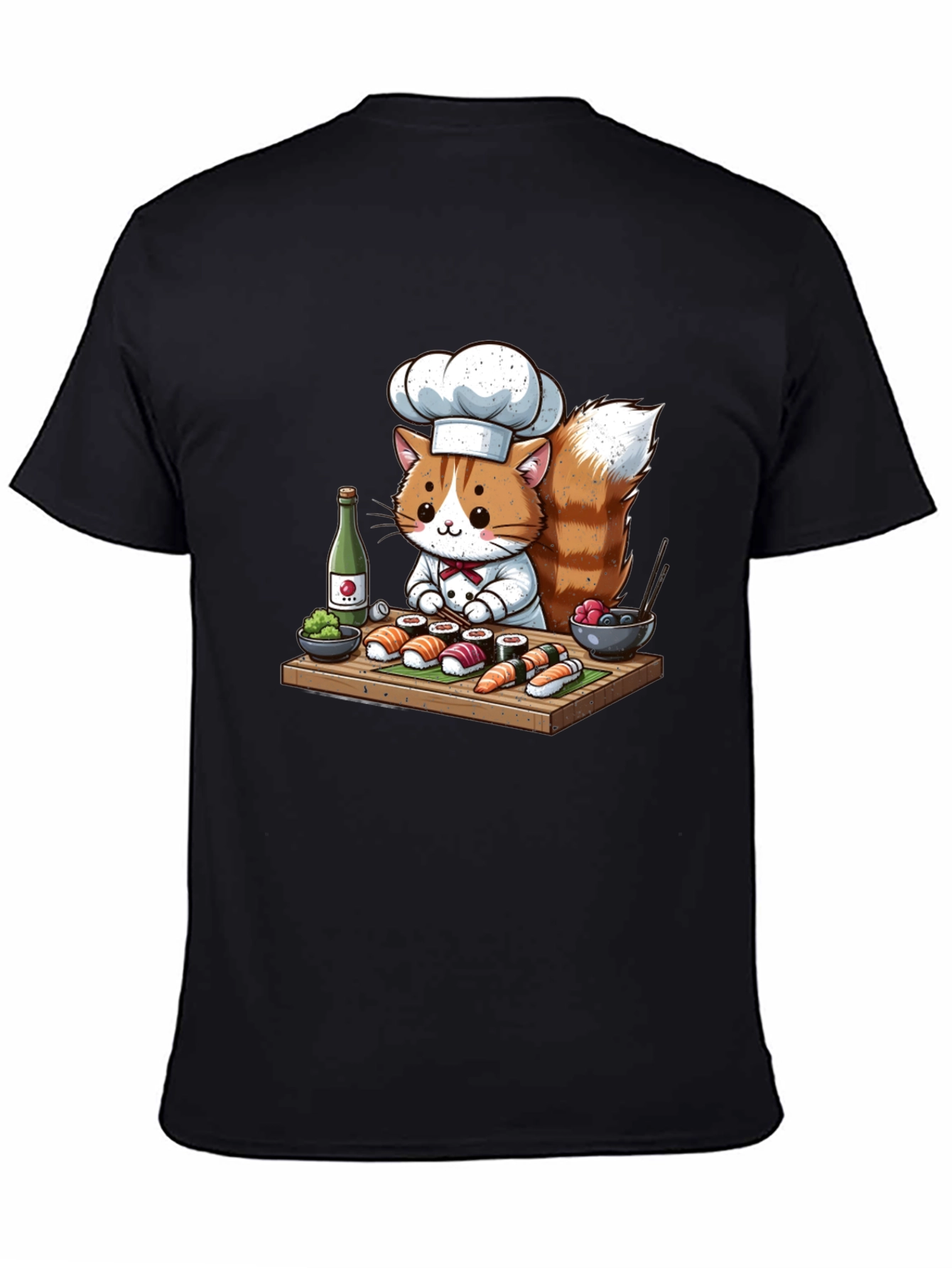 Sushi Cat Chef T-Shirt - Cute Culinary Design