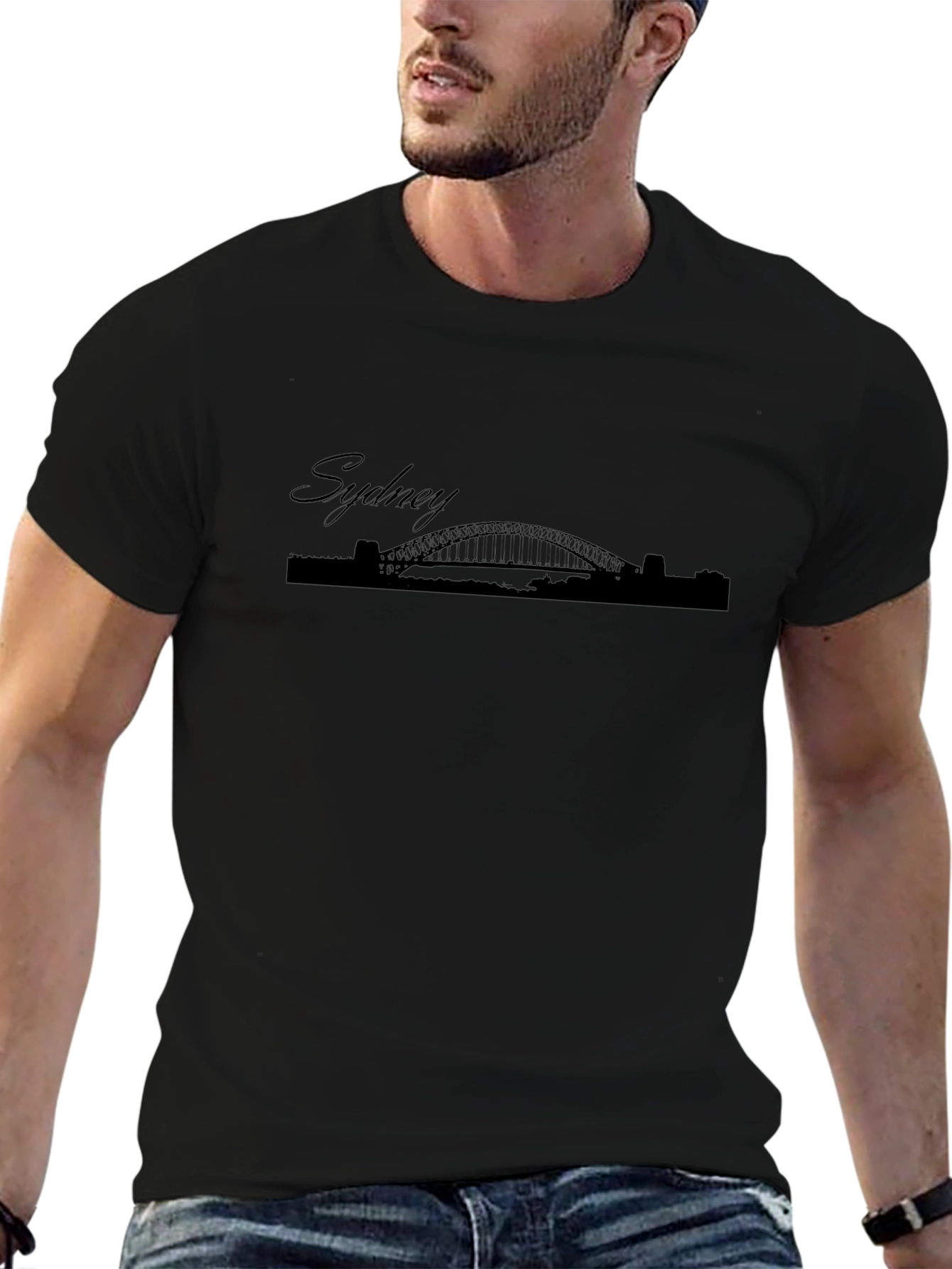 Sydney Bridge Silhouette T-Shirt - Black