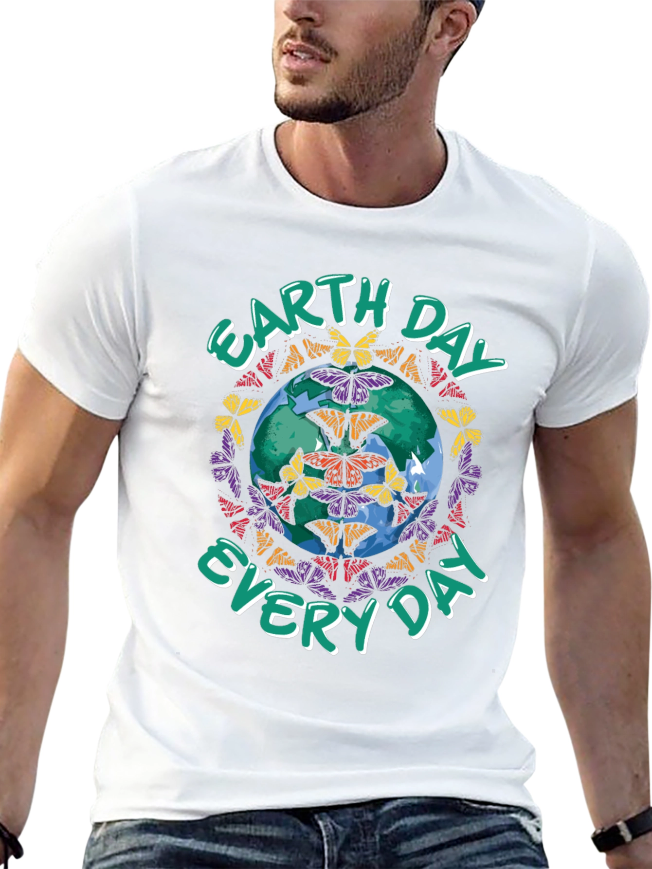 Earth Day Butterfly Globe Graphic Tee
